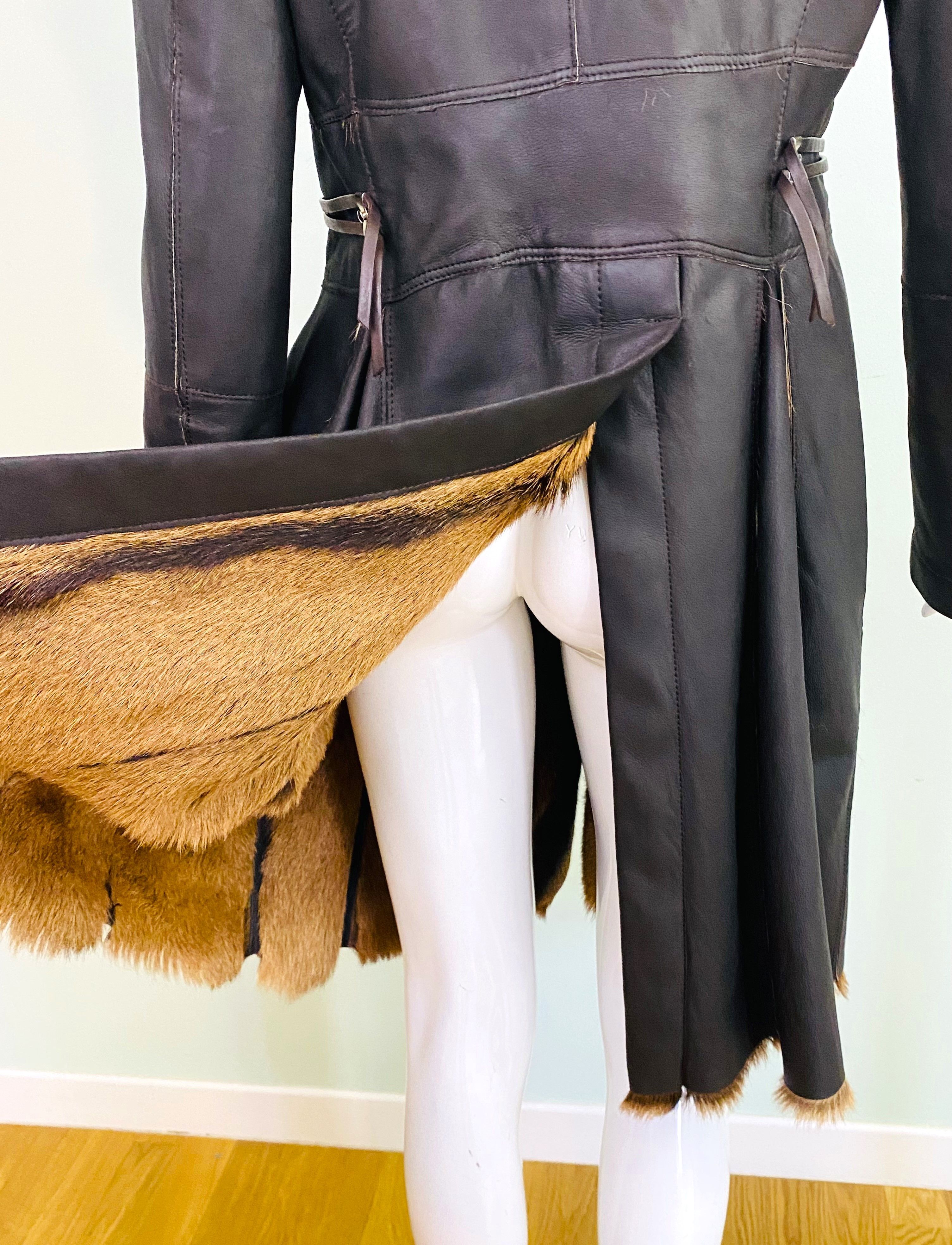 Marithe + Francois Girbaud Marithé François Girbaud Fur Goat Leather Winter Warm Coat Size L / US 10 / IT 46 - 7 Thumbnail