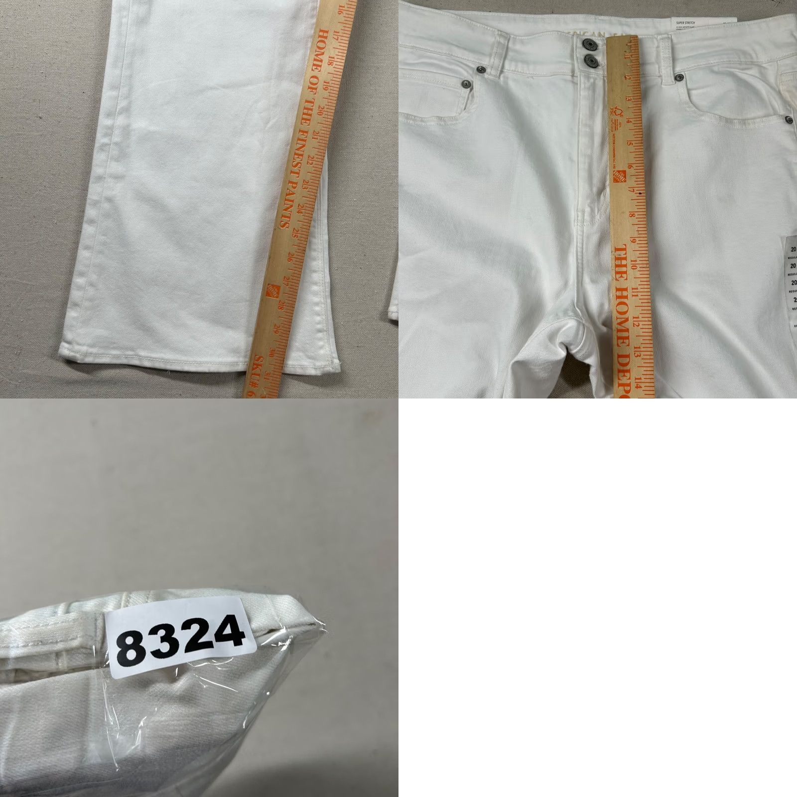 American Eagle Outfitters American Eagle Womens 20 Reg Hi-Rise Artist Flare Bell Bottom Jeans Disco White Size 26" / US 2 / IT 38 - 9 Thumbnail