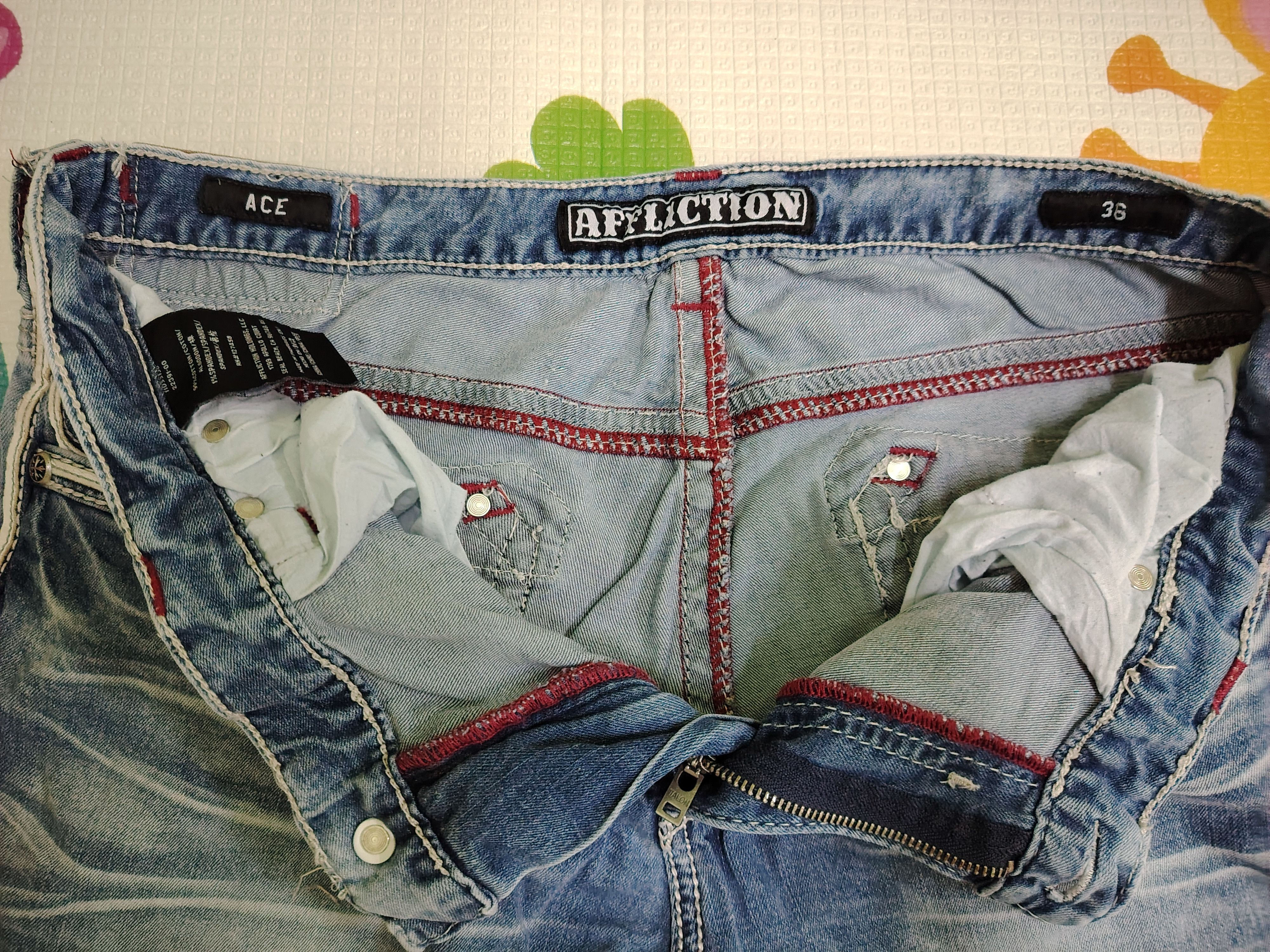 Affliction VINTAGE BLACK PREMIUM AFFLICTION "ACE" JEANS Size US 36 / EU 52 - 9 Thumbnail