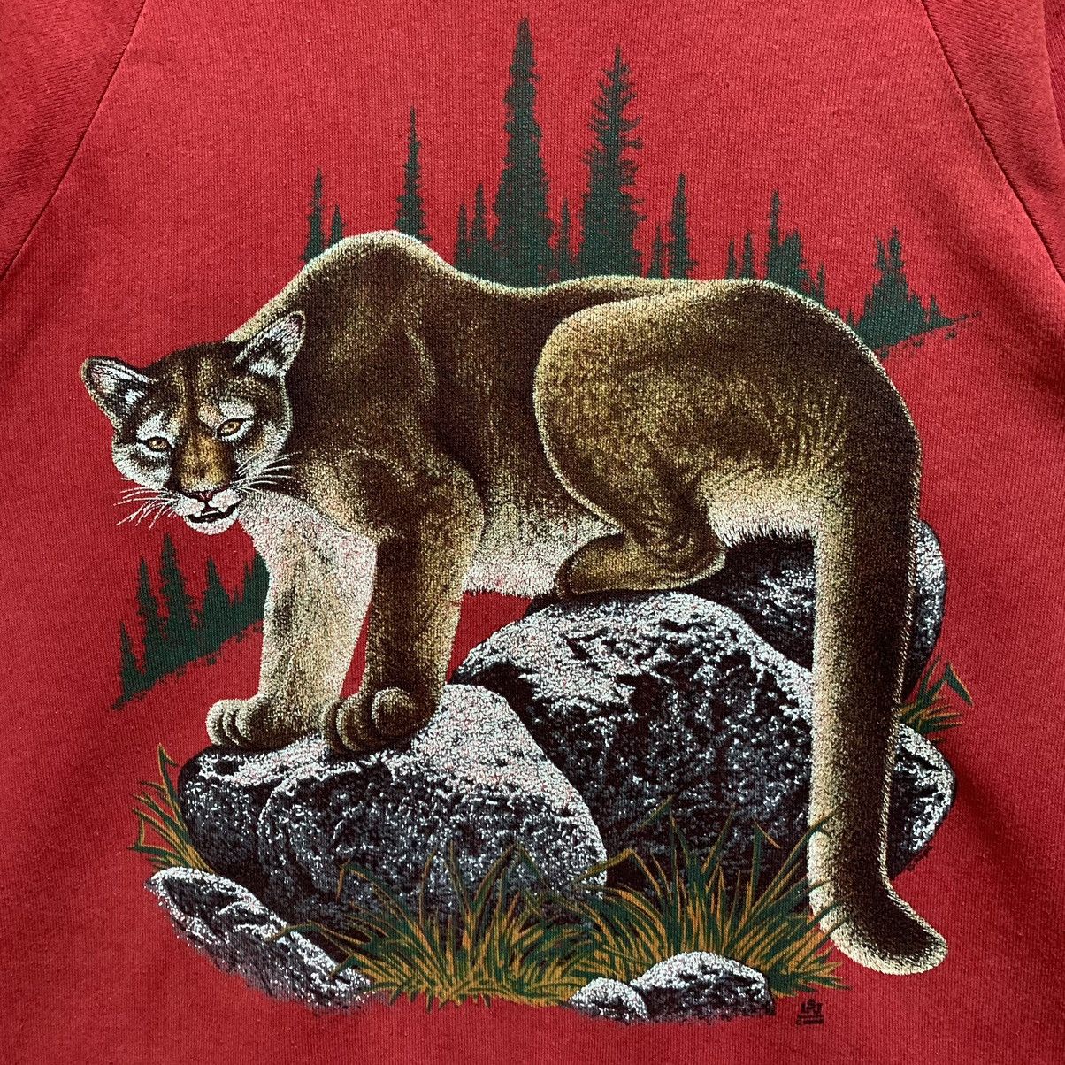 Habitat × Vintage Vintage 90s COUGAR ANIMAL Nature Big image Sweatshirt Size US M / EU 48-50 / 2 - 5 Thumbnail