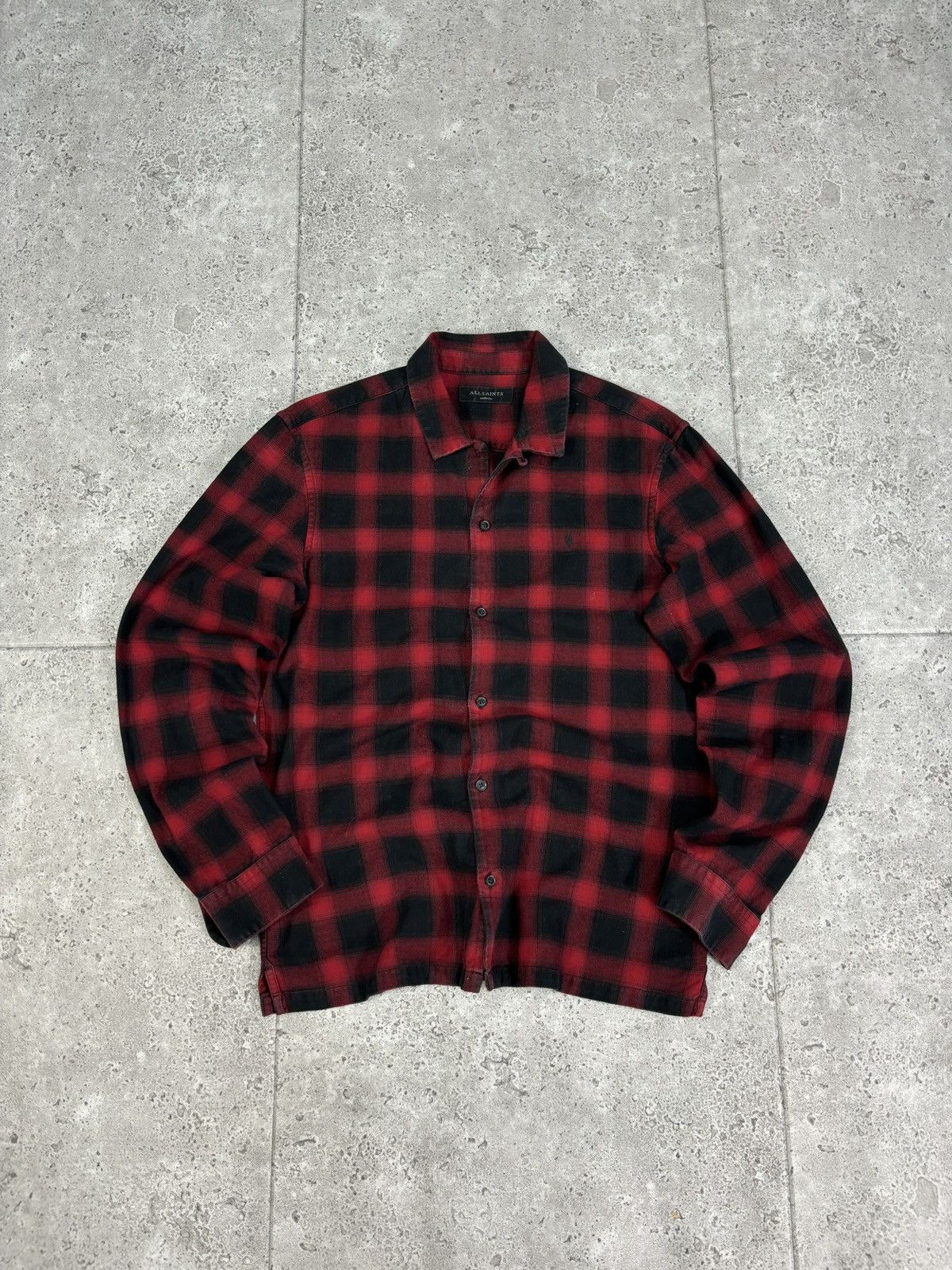 Allsaints × Japanese Brand × Vintage Allsaints Flannel Plaid Shirt Jacket Overshirt Old Money 00s Size US M / EU 48-50 / 2 - 1 Thumbnail