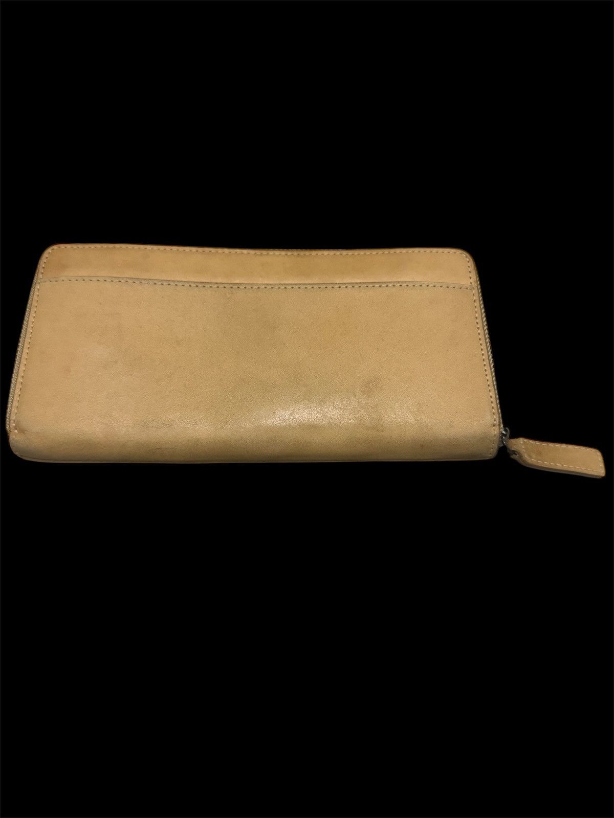Genuine Leather × Japanese Brand × Jean Paul Gaultier Beige Leather Genten Purse Long Wallet Size ONE SIZE - 2 Thumbnail