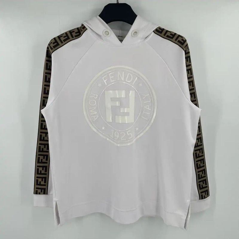 Fendi Fendi Winter White Cotton Men's Short Sleeve Hoodie 0089 Size US S / EU 44-46 / 1 - 1 Thumbnail