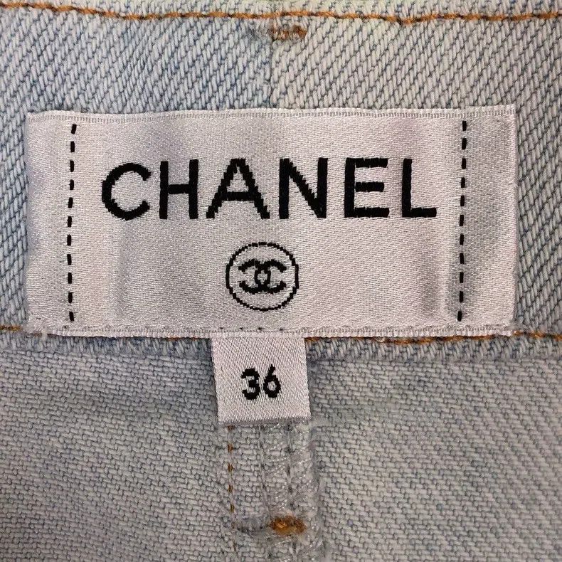 Chanel Chanel 18C buckled slit denim wide-leg trousers Size 24" / US 00 / IT 34 - 5 Thumbnail
