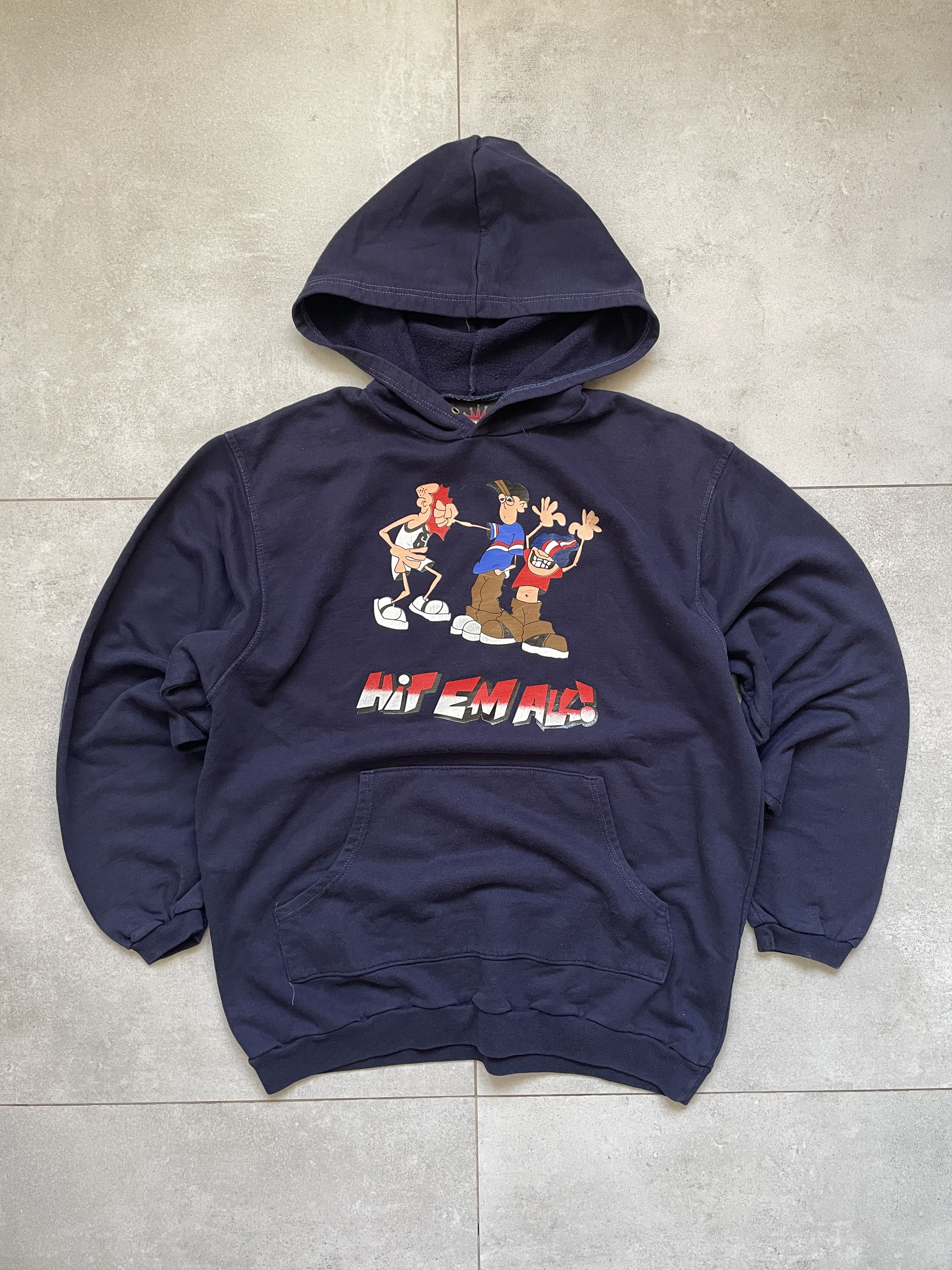 Vintage VINTAGE NO LIMITS HIT EM ALL SKATE RAP NAVY BAGGY HOODIE Size US M / EU 48-50 / 2 - 1 Thumbnail
