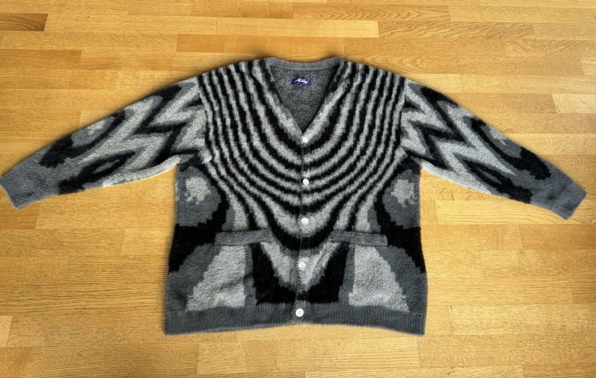 image of Fucking Awesome New Acid Hairy Jacquard Cardigan in Grey, Men's (Size XL)