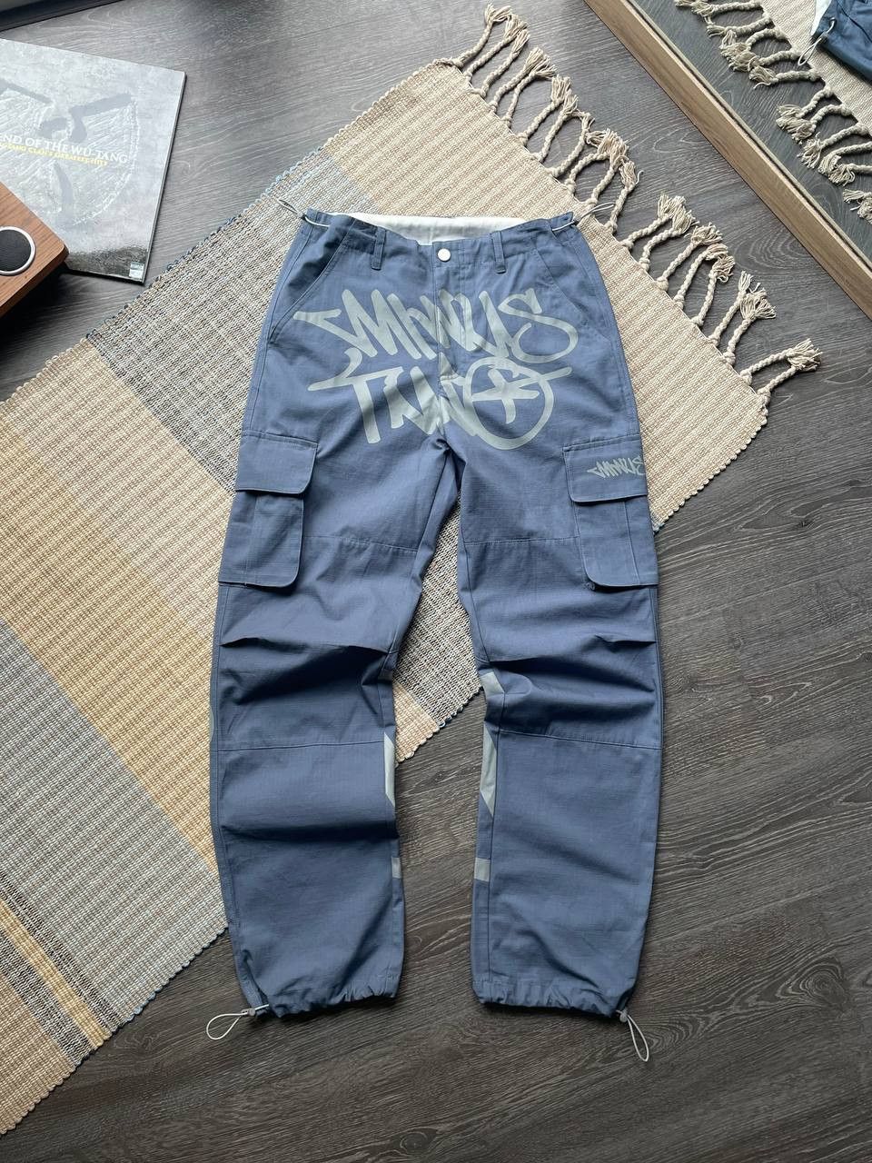 MINUS TWO デニム Minus Two Rhinestone Diamante Silver Black Cargo | Depop