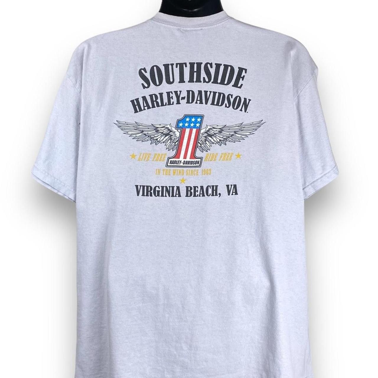 Harley Davidson × Vintage Southside Harley Davidson Motorcycle Biker Tee Tshirt Size US XL / EU 56 / 4 - 2 Thumbnail