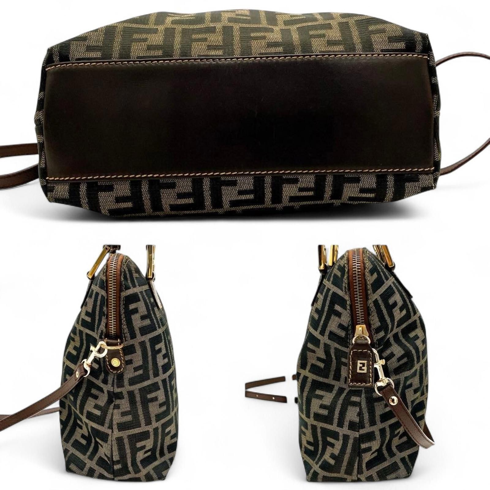 Fendi Fendi - Monogram Canvas Handbag Leather Handles Size ONE SIZE - 7 Thumbnail