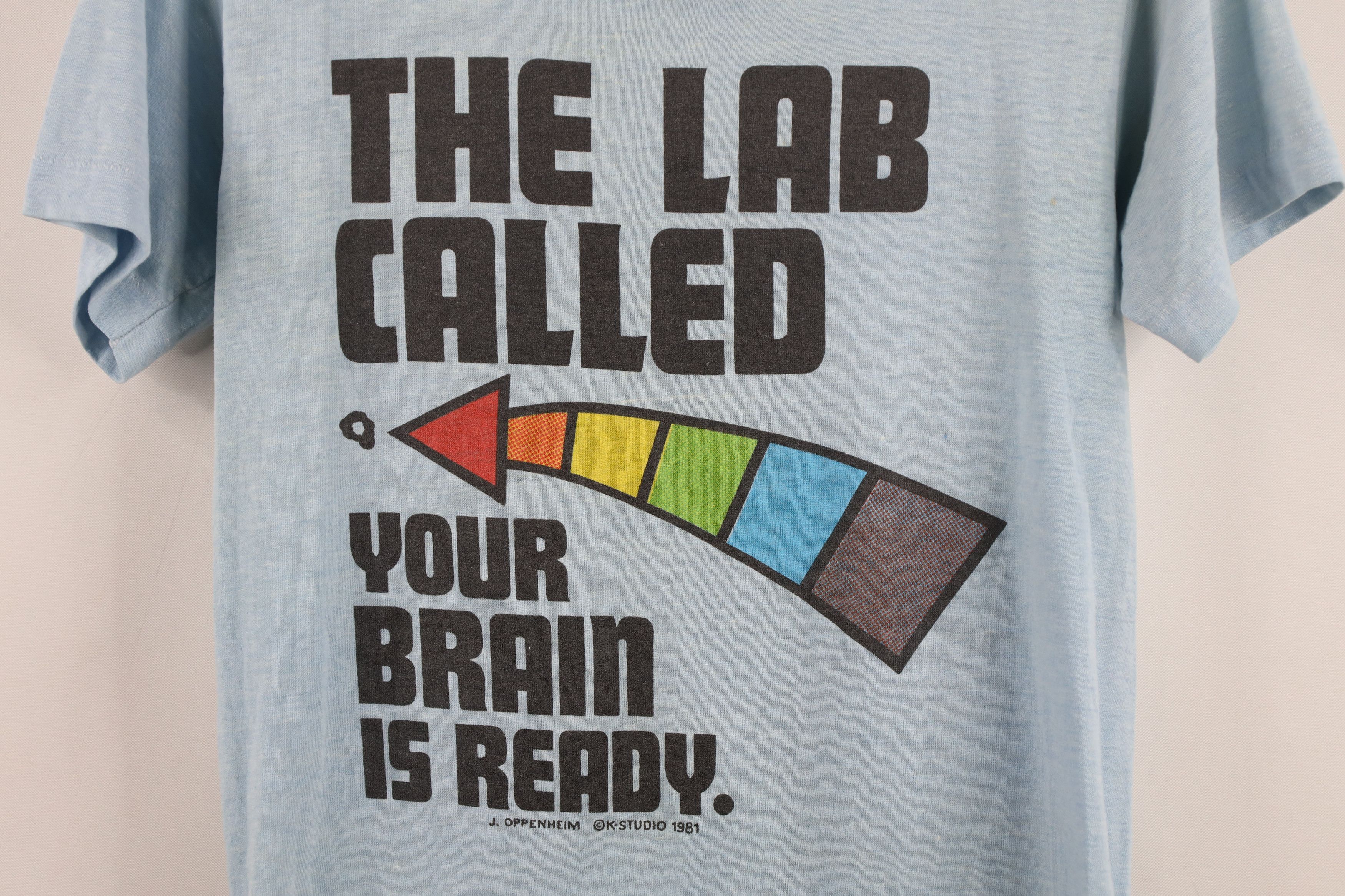 Vintage Vintage 80s Called Your Brain Is Ready LSD Acid T-Shirt USA Size S / US 4 / IT 40 - 4 Thumbnail