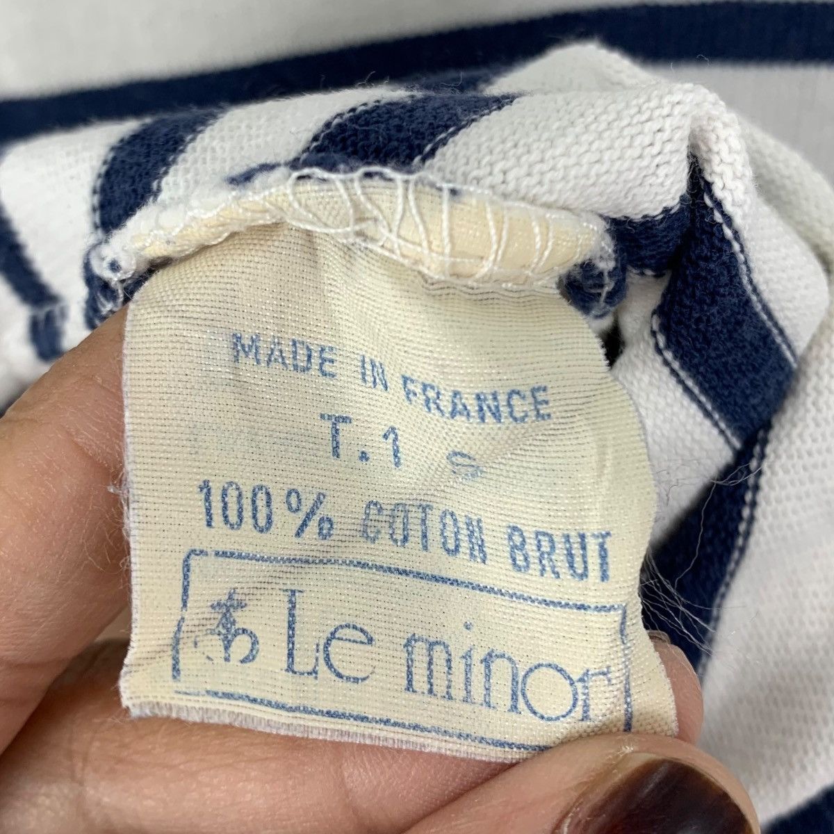Vintage Vintage 90s LE MINOR FRANCE Brand Stripes Long Sleeve Tshirt Size US S / EU 44-46 / 1 - 5 Thumbnail