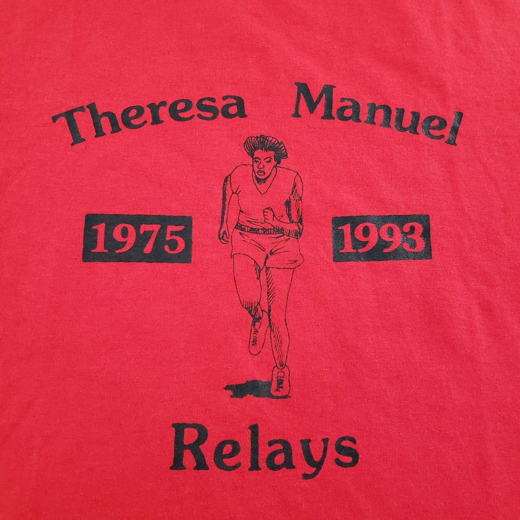Vintage VINTAGE Screen Stars Theresa Manuel Olympic USA 80s Relays Mens T-Shirt Large Red US Size US L / EU 52-54 / 3 - 3 Thumbnail