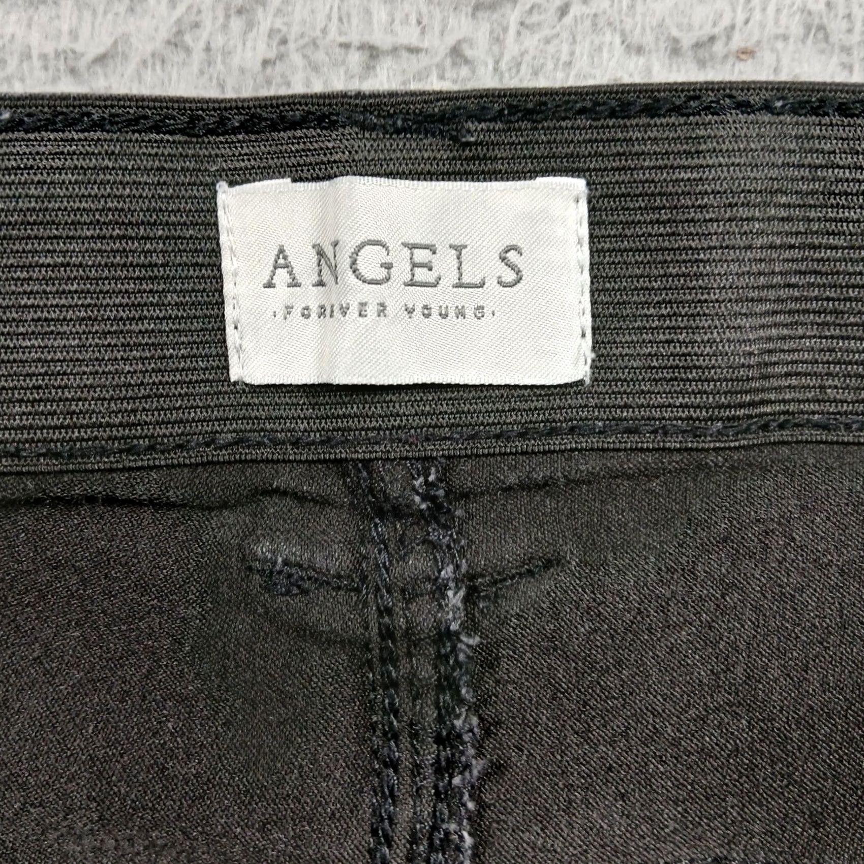 Vintage VINTAGE? No — Angels Forever Young 360 Sculpt Skinny Jeans Black 12/31 Women 31 High Rise Elastic Waist Pockets Shaping Stretch Denim EUC Size 24" / US 00 / IT 34 - 4 Thumbnail