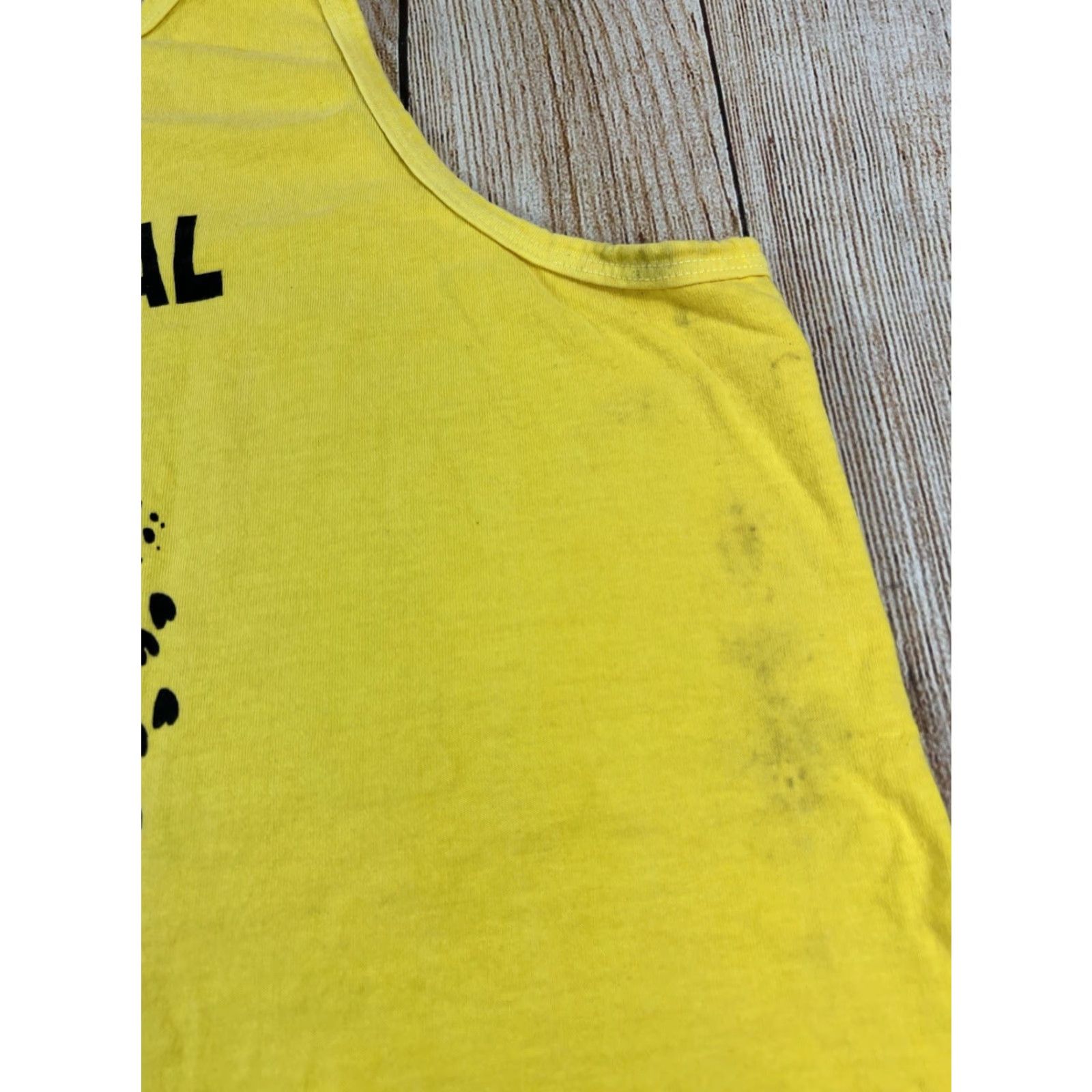 Anvil VINTAGE Anvil Shirt Tank Top 90s Zoo Illinois Run For Animals Yellow XL Men Sleeveless Graphic Print Shirt Size US XL / EU 56 / 4 - 7 Thumbnail