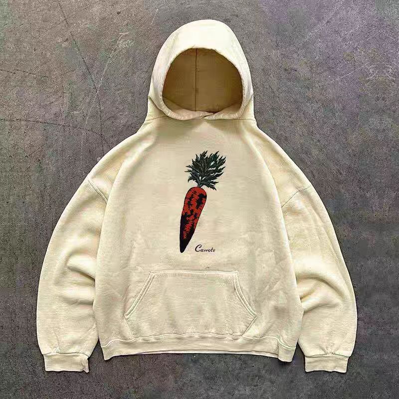Vintage Apricot Washed Vintage Carrot Print Hoodie y2k Size US M / EU 48-50 / 2 - 1 Thumbnail