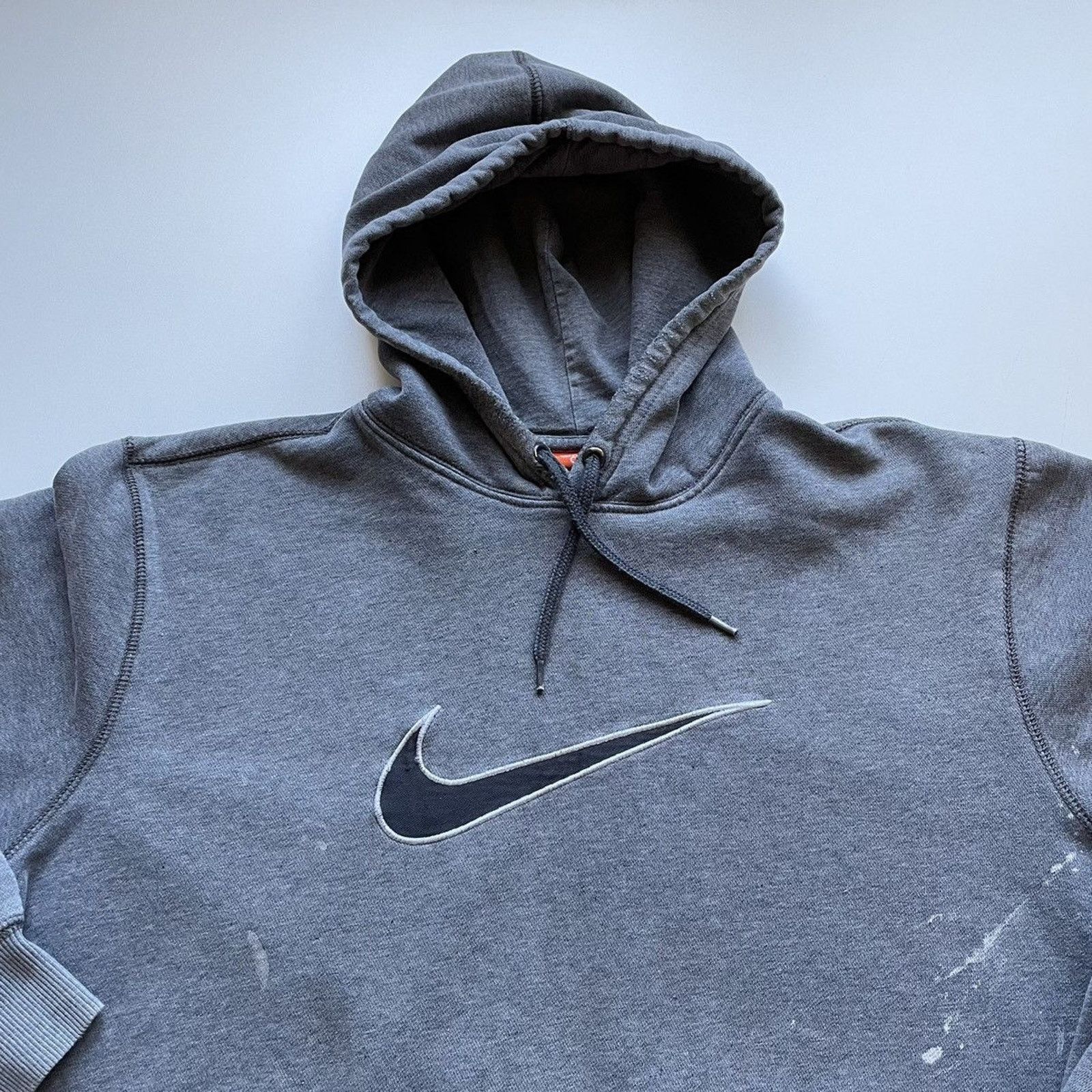 Nike × Vintage Vintage Y2K Nike Sportswear Big Swoosh Hoodie Sweatshirt XL Size US XL / EU 56 / 4 - 2 Thumbnail