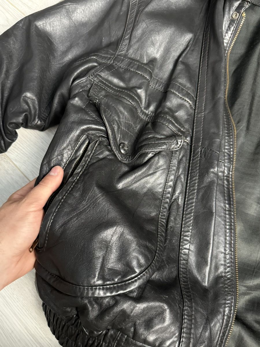 Genuine Leather × Vintage Vintage Leather Jacket 90’s hype military flight Bomber Size US L / EU 52-54 / 3 - 7 Thumbnail