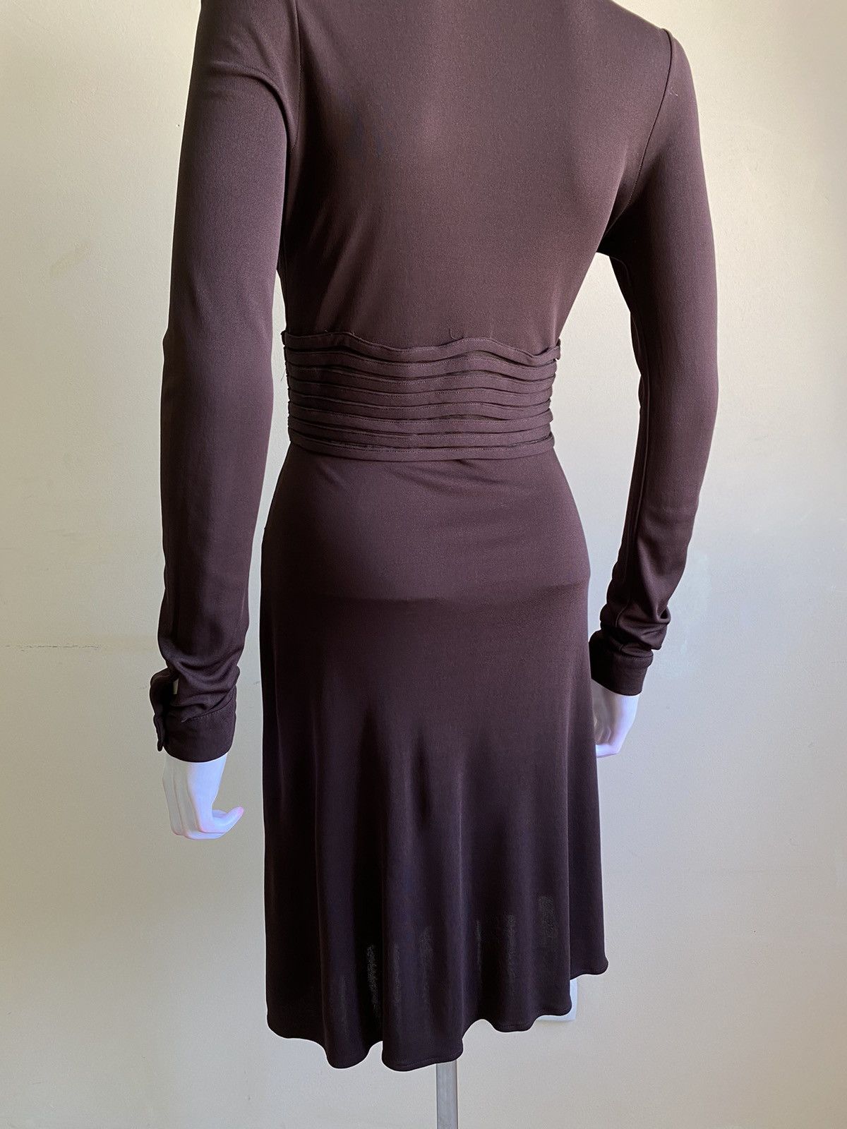 Gucci Gucci Womens Chocolate Brown V Neck Knee Length Dress Size M Size M / US 6-8 / IT 42-44 - 11 Thumbnail