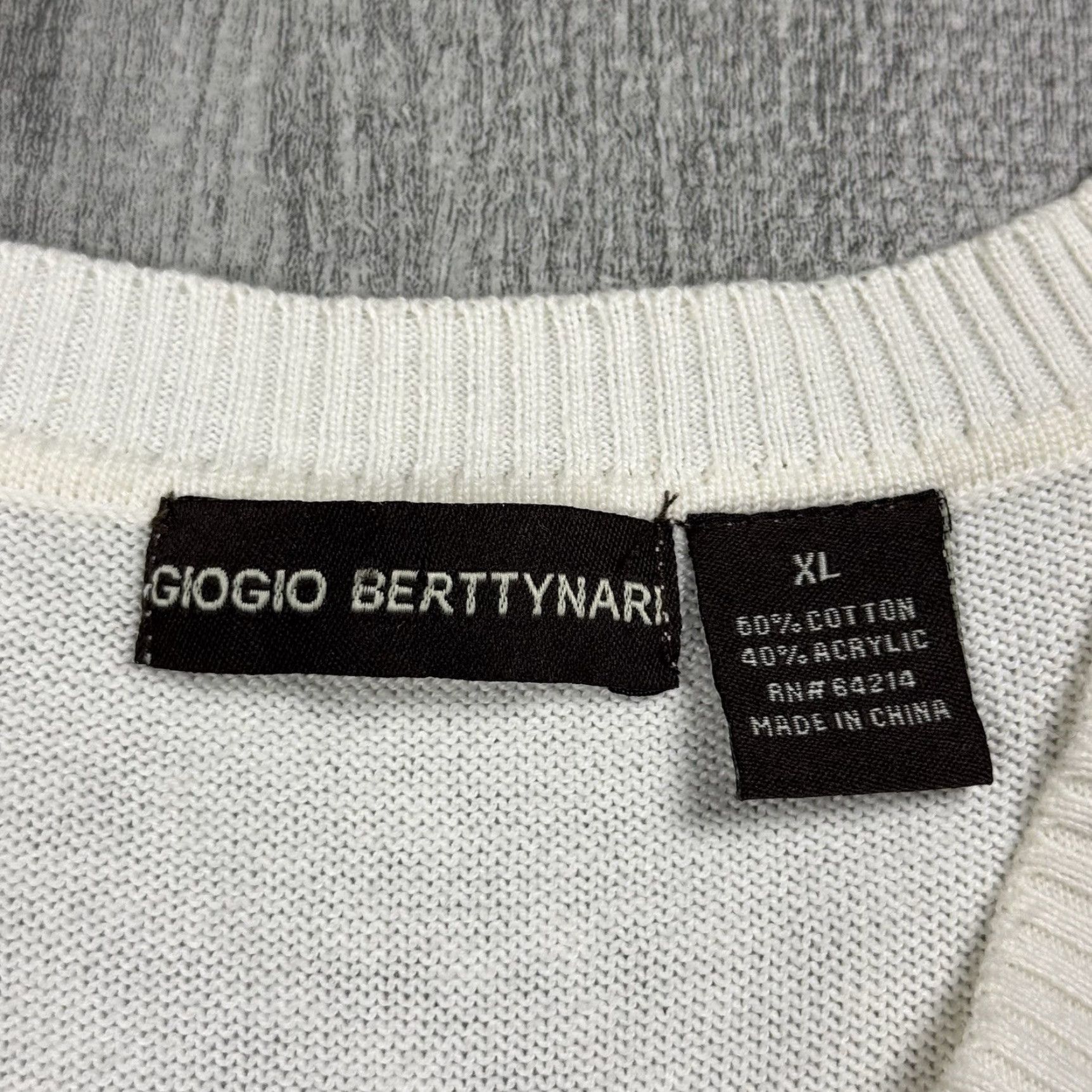 Coogi GIORGIO BERTTYNARI COOGI STYLE HIP HOP KNIT SWEATER V-NECK MENS XL WHITE RETRO Size US XL / EU 56 / 4 - 3 Thumbnail