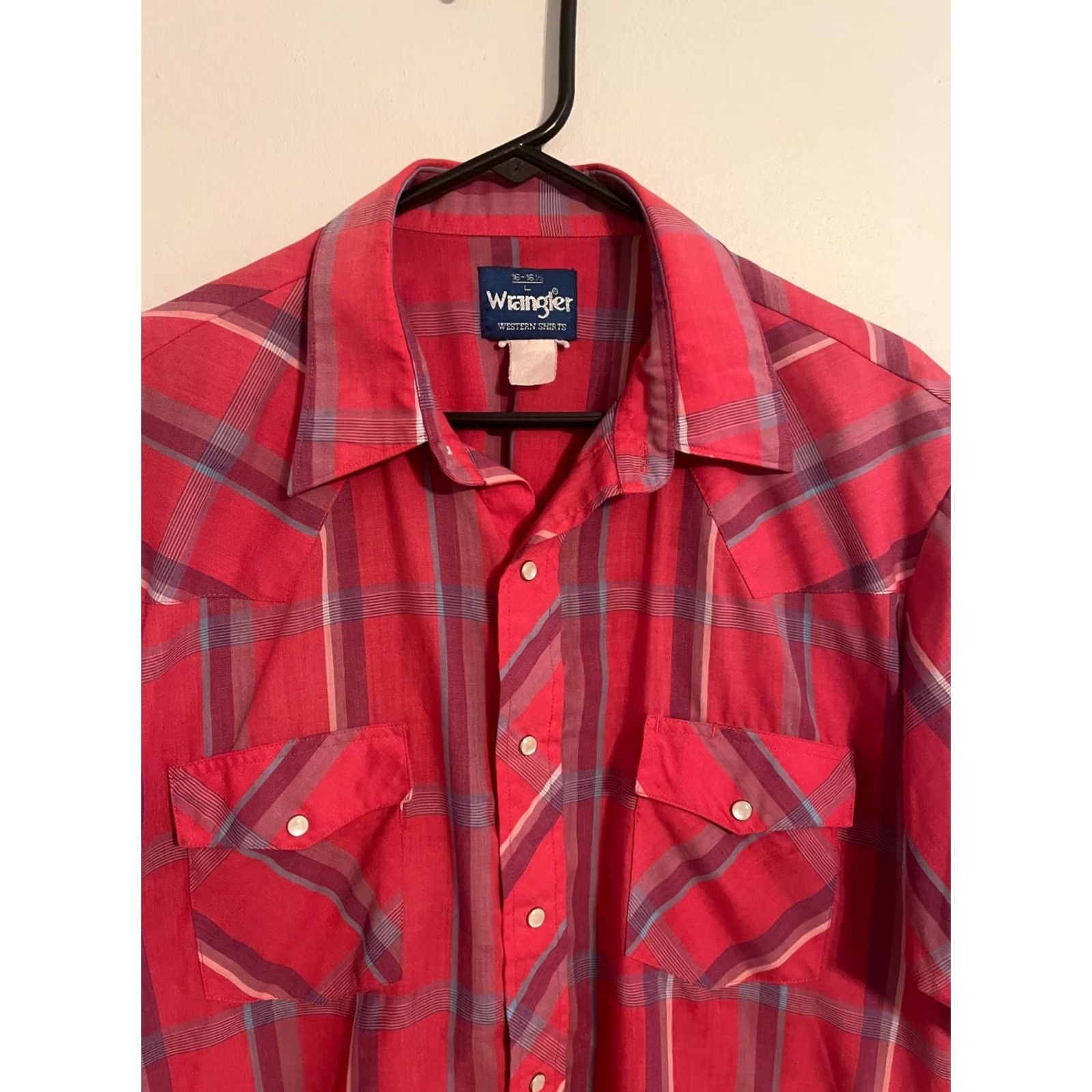 Wrangler Wrangler Western Pearl Snap Button Up Red Plaid Cowboy Shirt Men's L Size US L / EU 52-54 / 3 - 2 Thumbnail