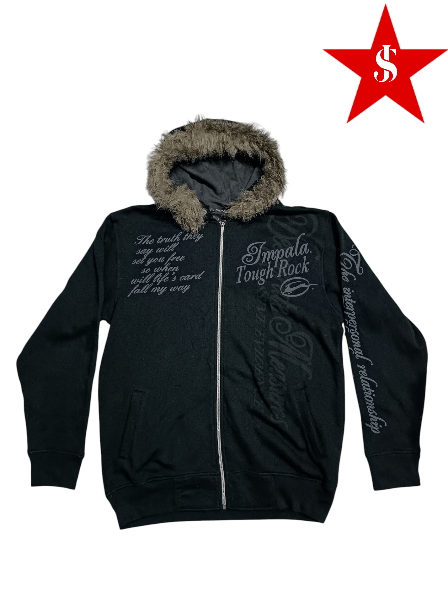 Japanese Brand × Vintage Vintage Impala Poem Seditionaries Hoodie Fur Jacket Size US L / EU 52-54 / 3 - 1 Thumbnail