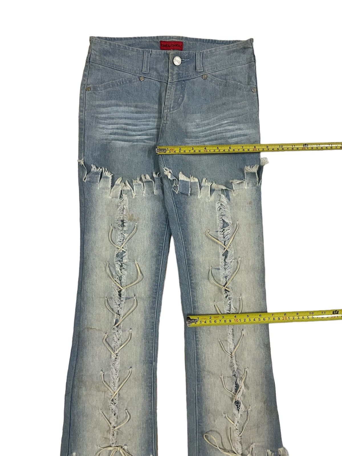 Rick Owens Vintage Japanese Brand Bondage Style Mad Punk Flare Jeans Size 26" / US 2 / IT 38 - 9 Thumbnail