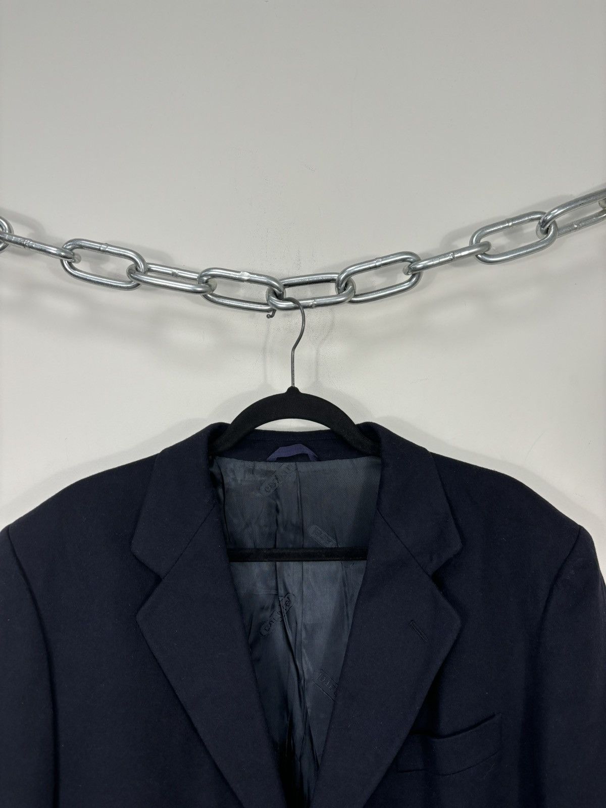 Vintage Vintage Cacharel Men’s Navy Blue Luxury Wool Blazer Jacket Size 44R - 7 Thumbnail
