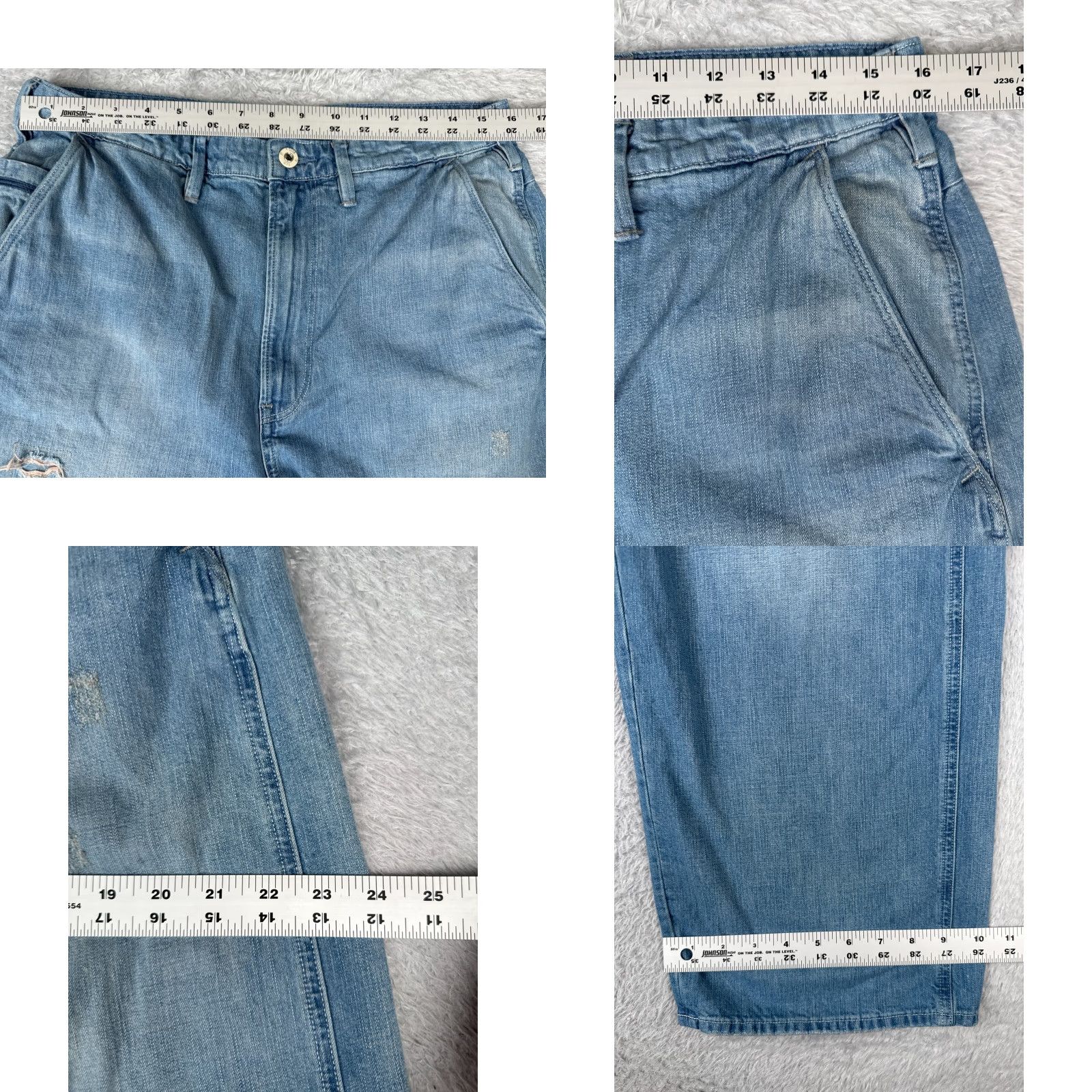 G-Star G-Star Jeans Mens 32x29 Blue Restored Denim Lintell High Dad Wide Leg Patches Jeans Mens 32 Blue G-Star Lintell 3301 Designer Preppy Size US 32 / EU 48 - 9 Thumbnail