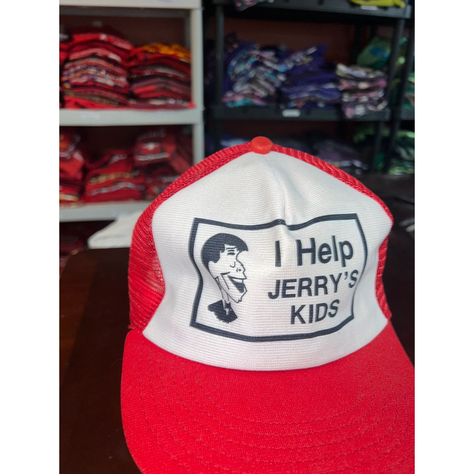 Vintage Vintage Jerry Lewis Hat Trucker Snapback Help Jerrys Kids Size ONE SIZE - 2 Thumbnail