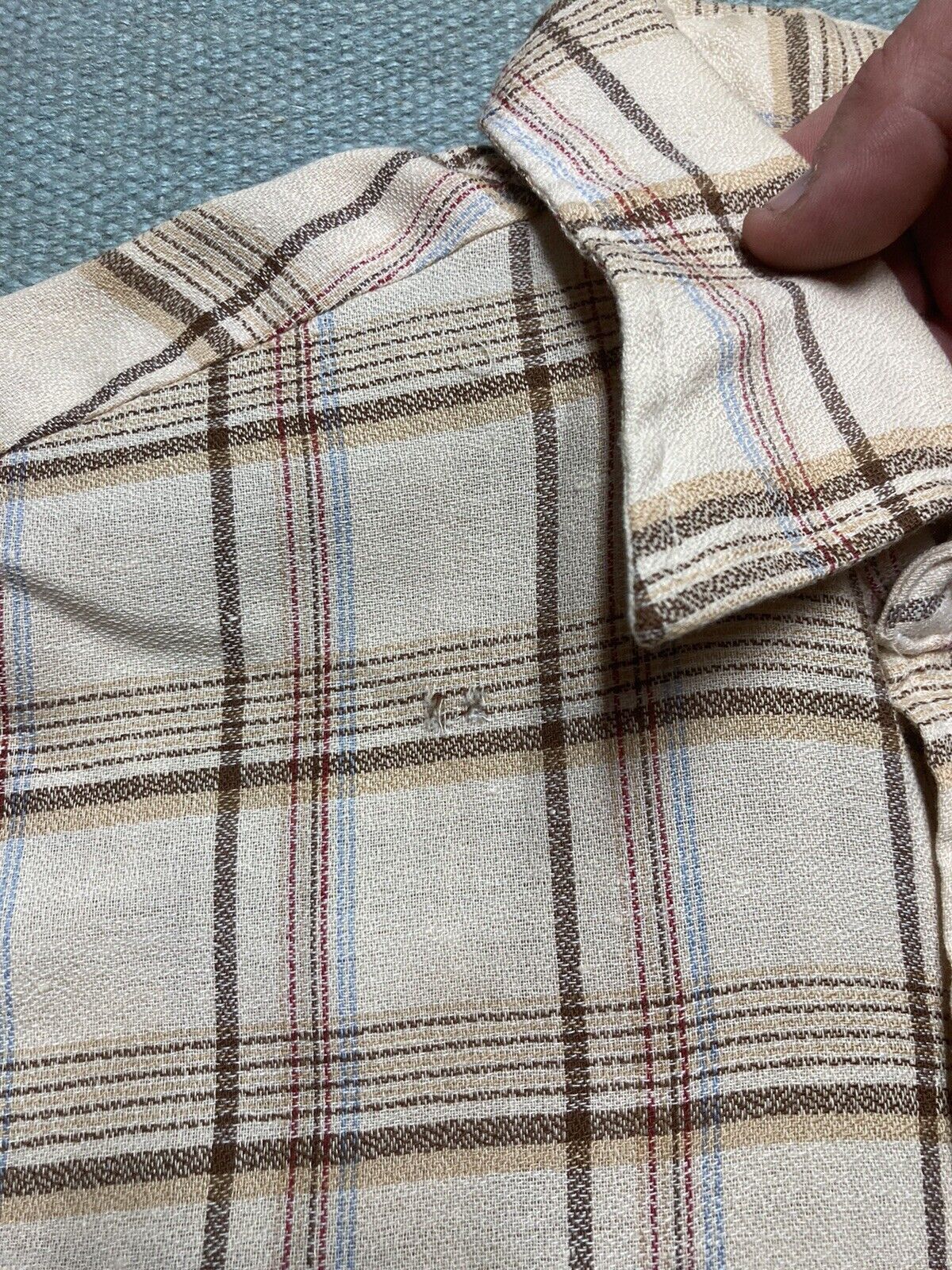 JCPenney × Vintage VTG 70s JCPenney plaid shirt soft knit polyester? medium Size US M / EU 48-50 / 2 - 3 Thumbnail