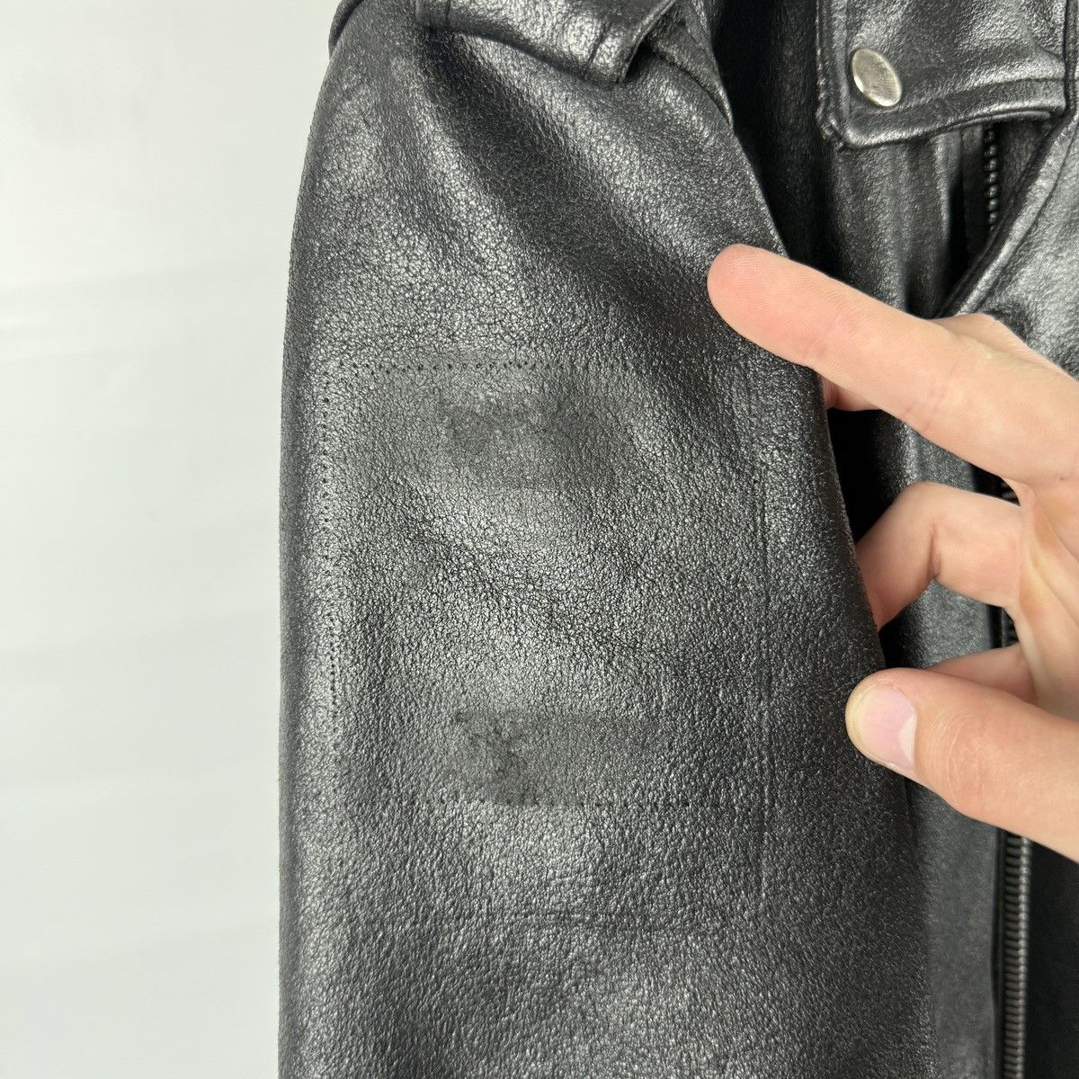 Band Tees × Vintage Vintage Leather Biker Jacket With 2002 Burzum Patch Size M? Size US M / EU 48-50 / 2 - 25 Thumbnail