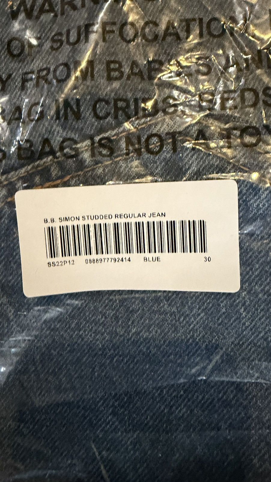 B.B. Simon × Supreme SS22 Supreme B.B simon studded regular jean (30) (blue) Size US 30 / EU 46 - 13 Thumbnail
