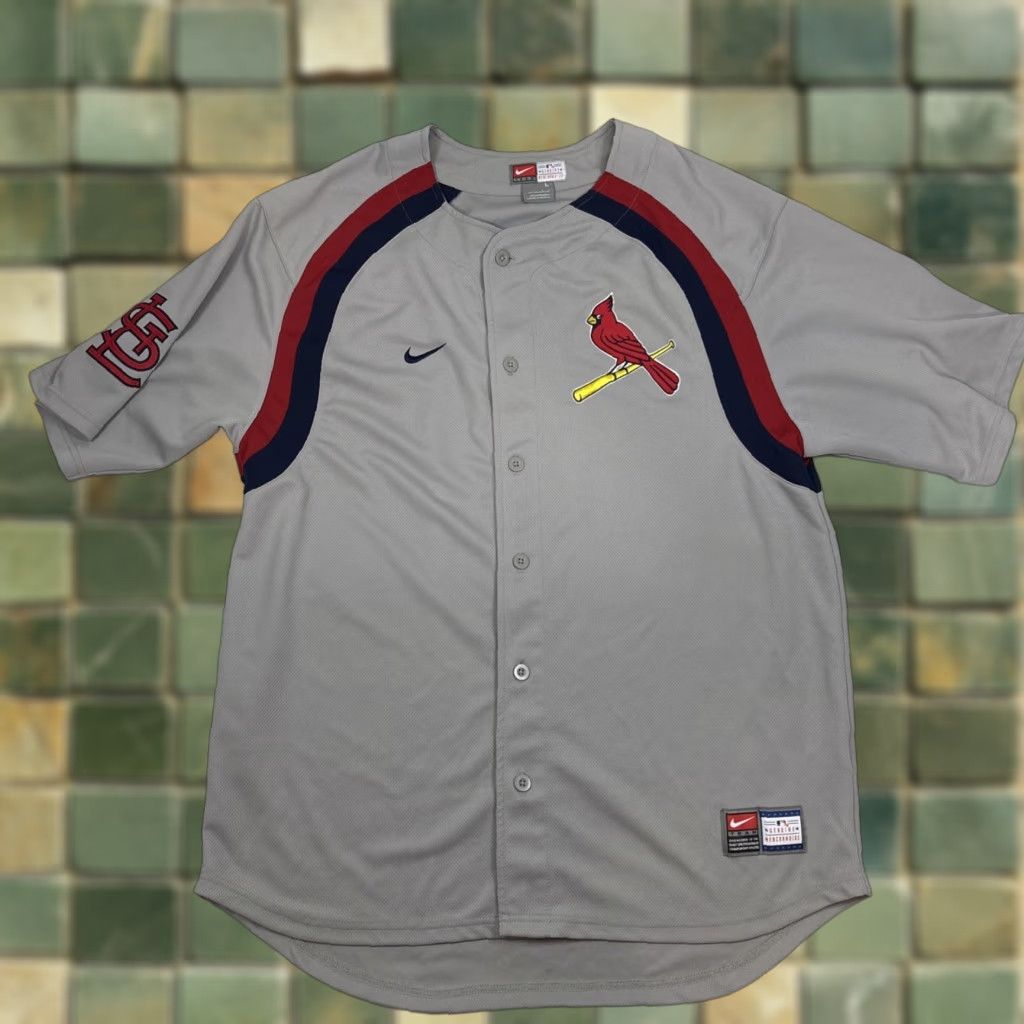 Nike Nike Team Jersey MLB Men's Large Gray St Louis Cardinals Blank Shirt Short Sleeve Crew Neck L Regular - Men Size US L / EU 52-54 / 3 - 1 Thumbnail