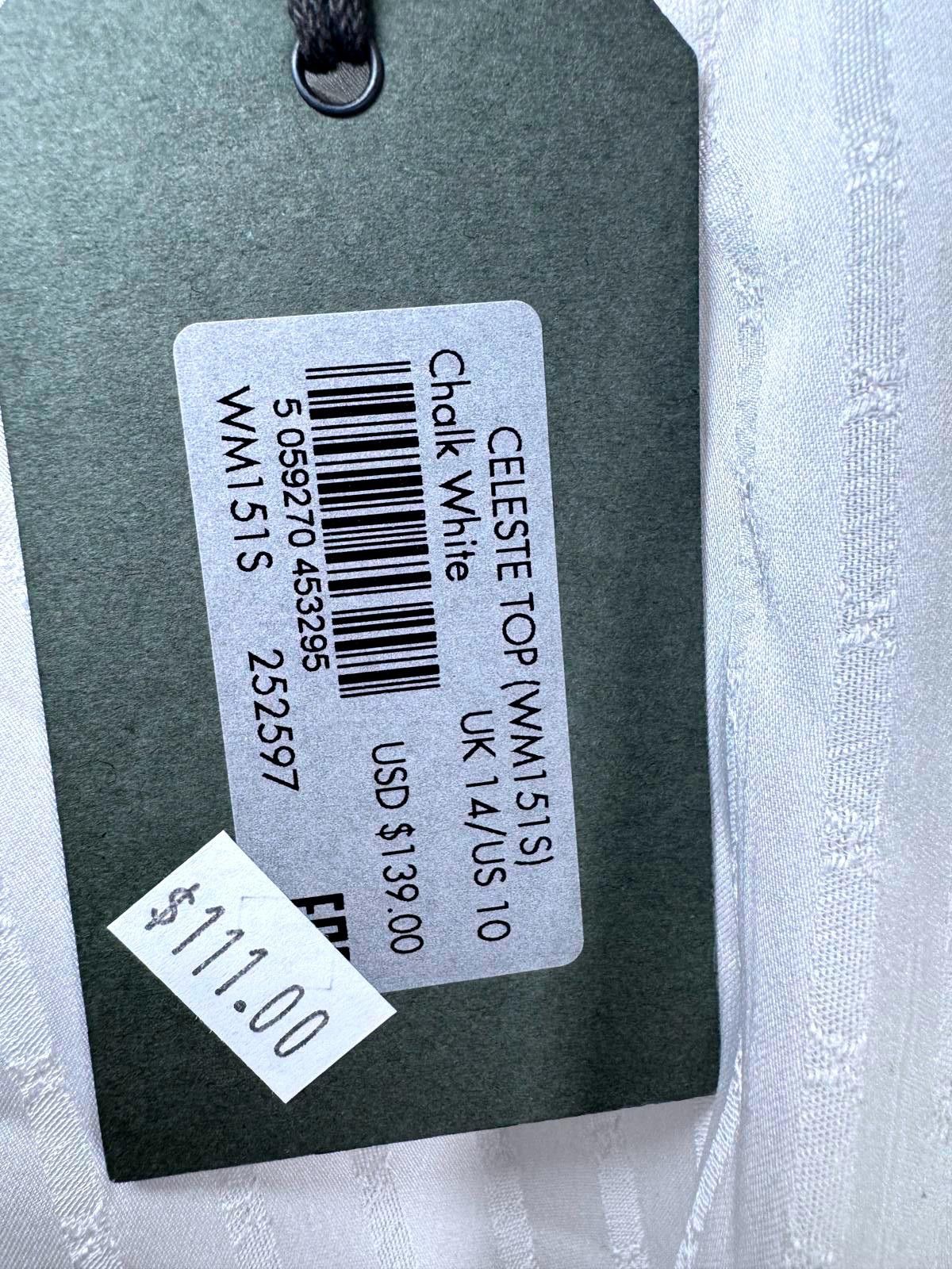 Allsaints AllSaints White Pleated Blouse with Tie Detail Size L / US 10 / IT 46 - 5 Thumbnail