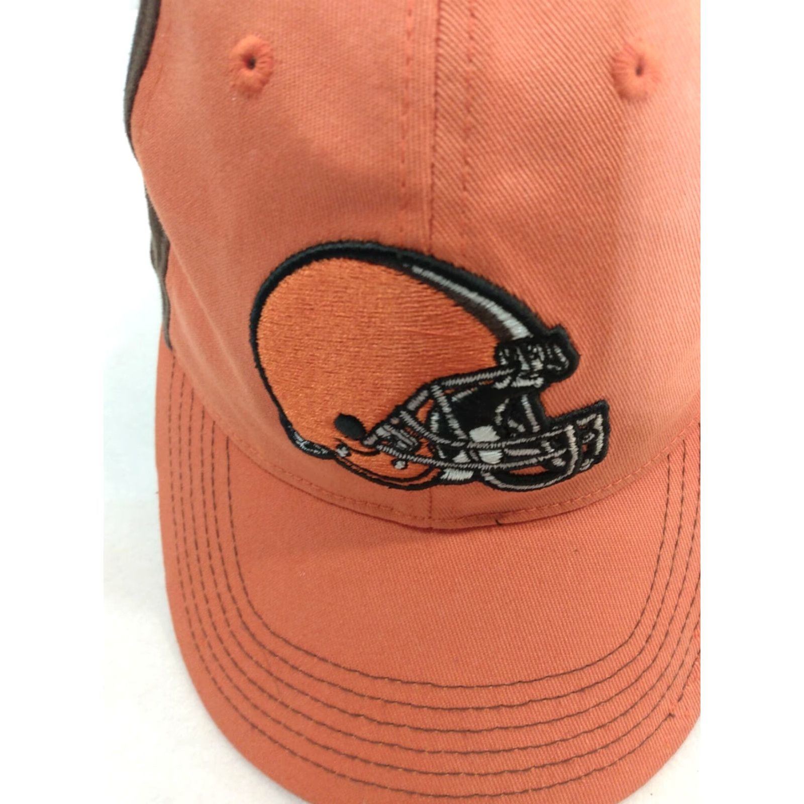 NFL VINTAGE NFL Cleveland Browns Hat One Size Stretch Fitted 7"-7 1/8" Baseball Cap Mens Brown Orange Canvas Cotton Blend Sports USA Browns Size ONE SIZE - 5 Thumbnail