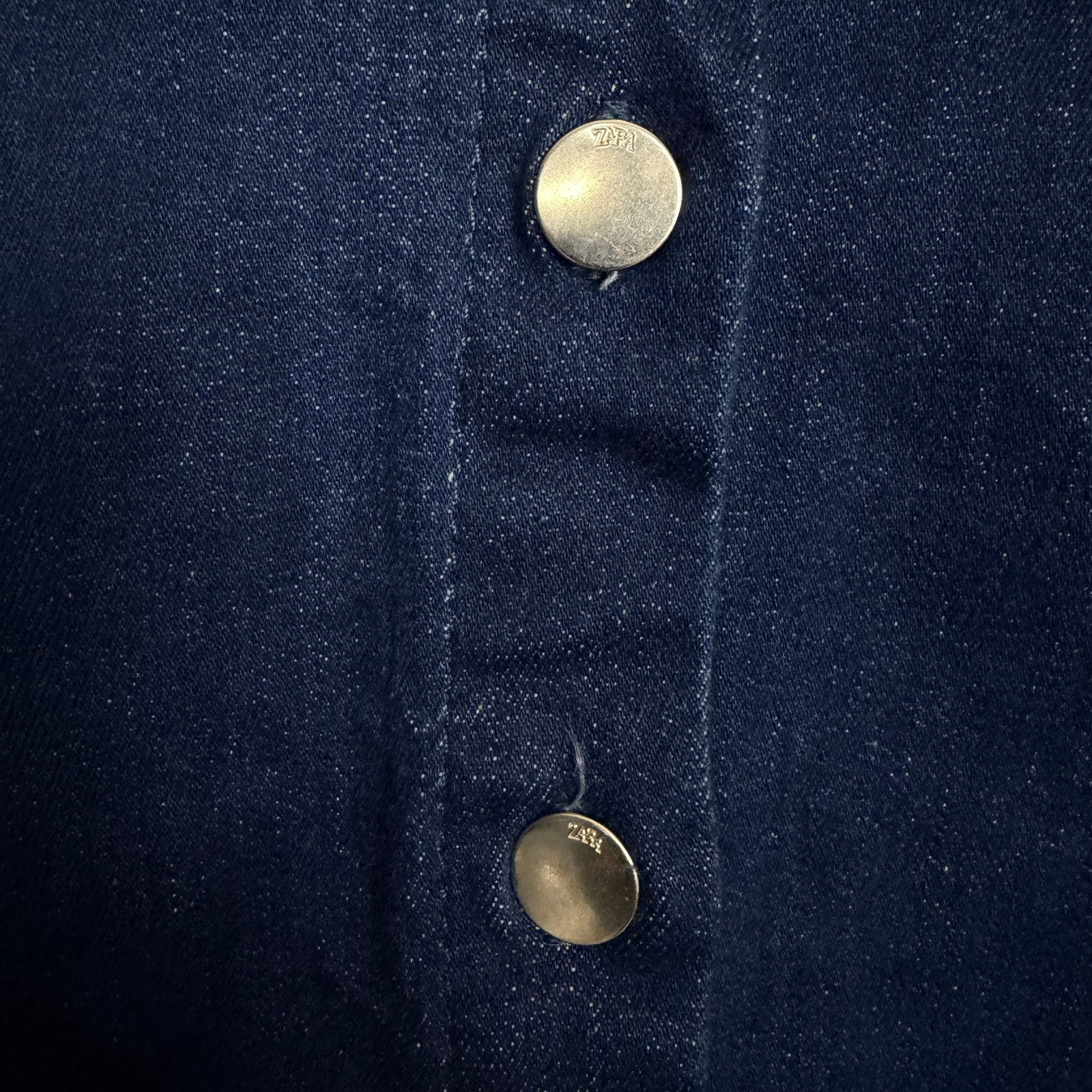 Zara Zara Denim Button Front Mini Dress Stretch Boho Western Sz M Size M / US 6-8 / IT 42-44 - 3 Thumbnail
