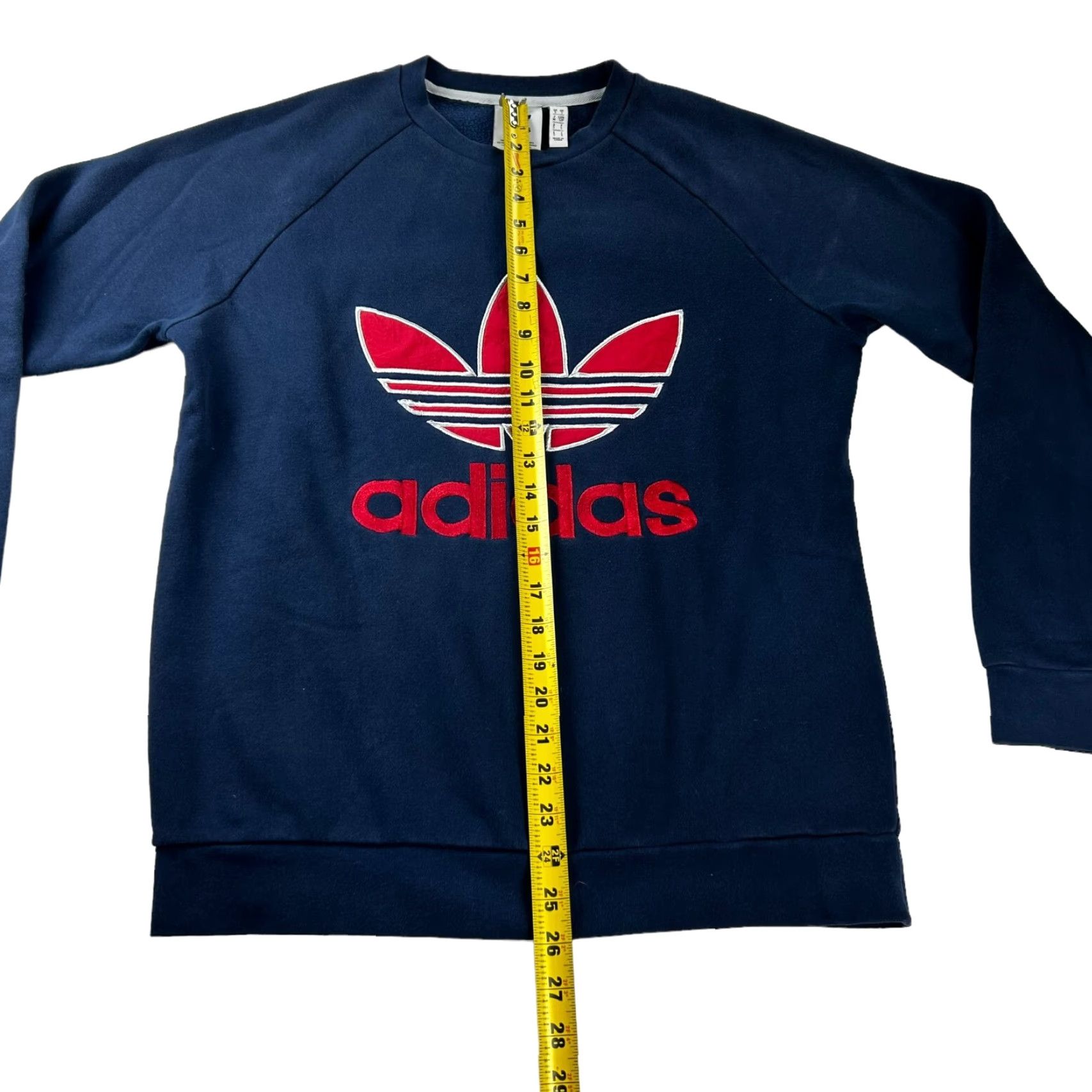Adidas VINTAGE Adidas Sweatshirt Crew Neck Long Sleeve Fleece Logo Embroidered Trefoil Blue Small Mens Size US S / EU 44-46 / 1 - 7 Thumbnail