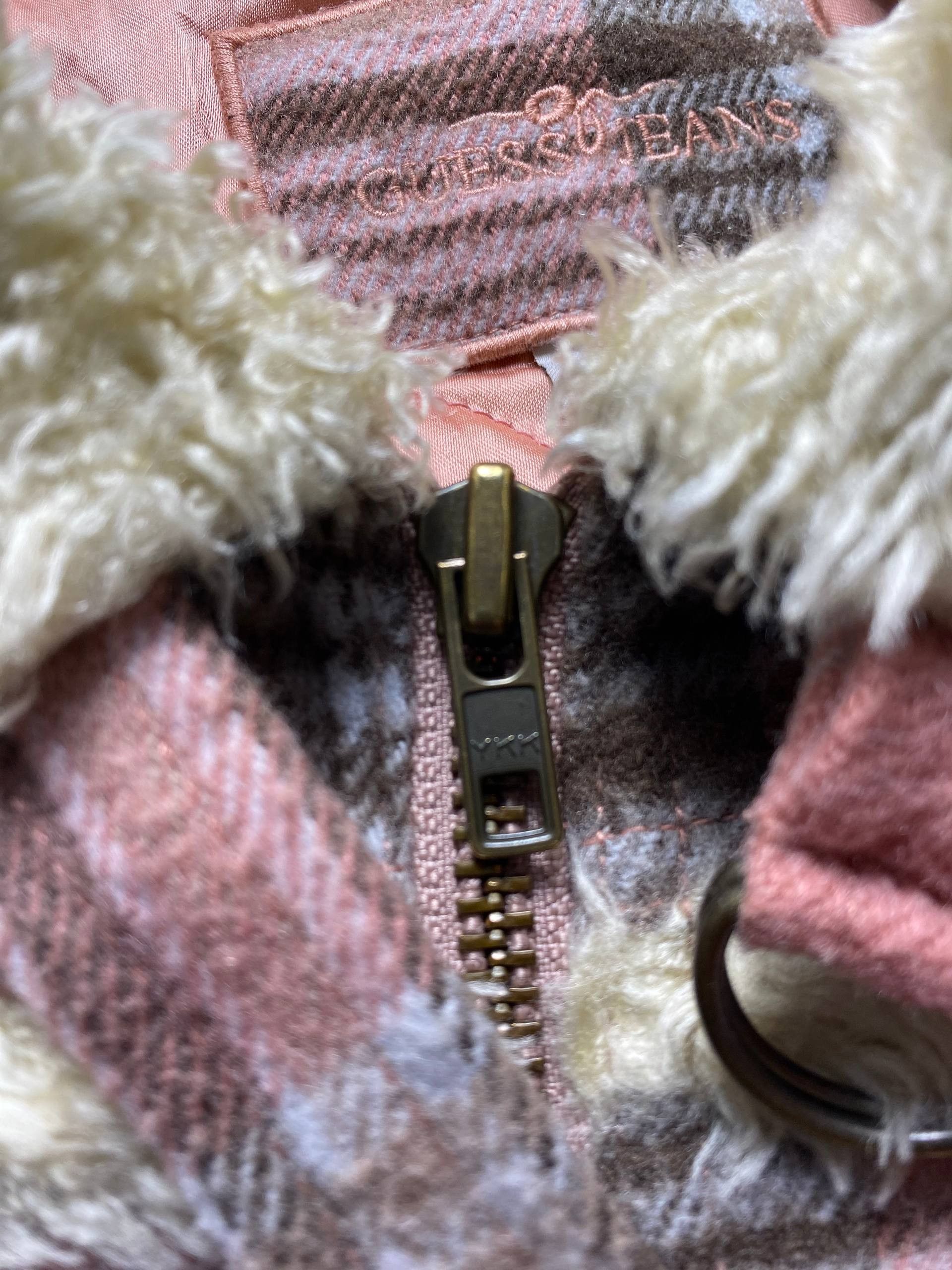 Vintage Guess Faux Fur Pink Jacket