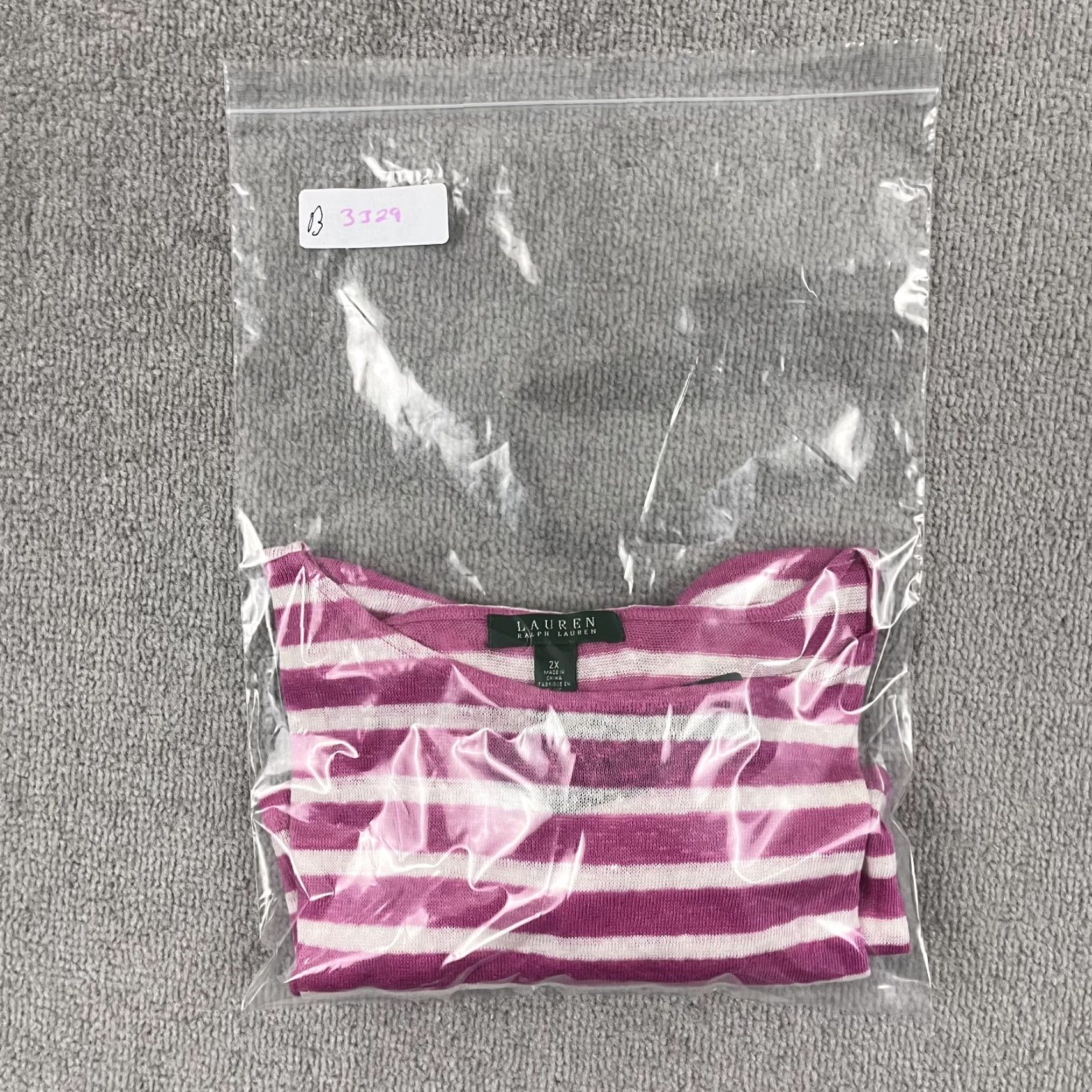 Ralph Lauren Lauren Ralph Lauren Blouse Womens 2X Pink Striped Linen Crew Pullover Size XXL / US 16-18 / IT 52-54 - 8 Thumbnail