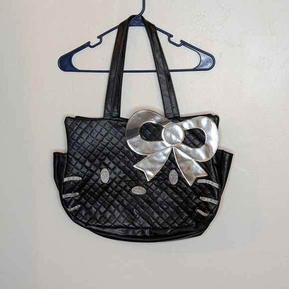 Other Hello Kitty Black Quilted Tote Bag Sanrio Shoulder Purse Kaw Size ONE SIZE - 1 Thumbnail