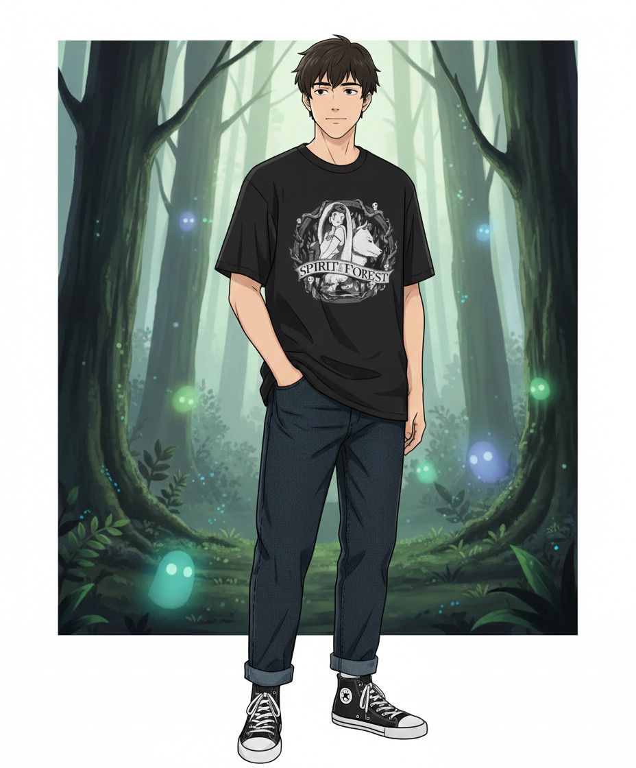 Anime Princess Mononoke bootleg anime shirt Size US L / EU 52-54 / 3 - 1 Thumbnail