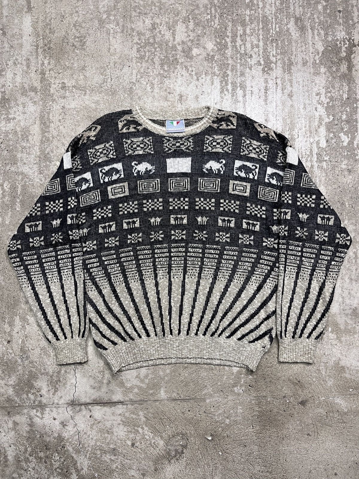 Vintage 1990s ITALIAN AMAZING VINTAGE KNITTED SWEATER - 1355 Size US M / EU 48-50 / 2 - 1 Thumbnail