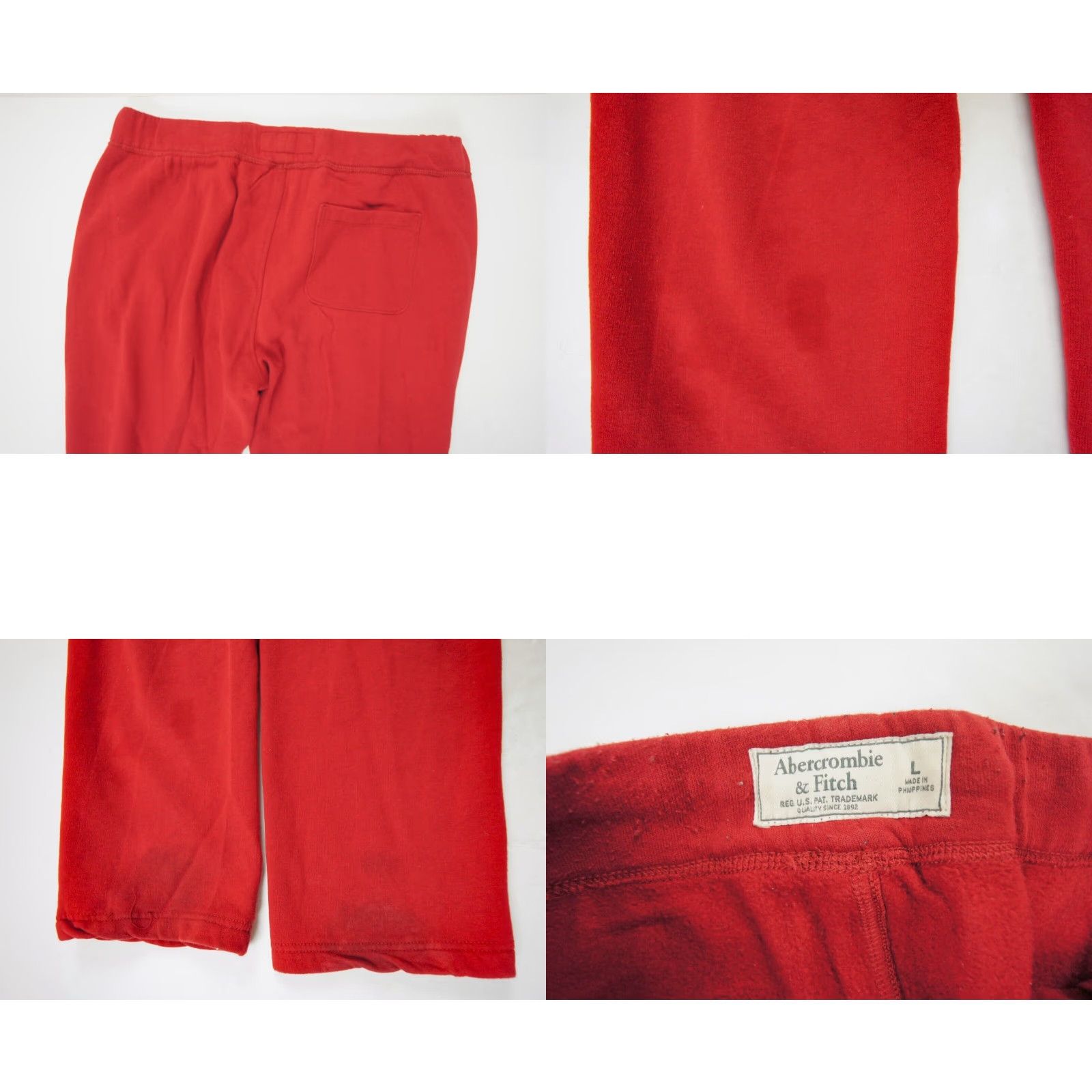 Abercrombie & Fitch Abercrombie & Fitch Sweatpants Womens Large Red Fleece Logo Spellout Flaws Size 36" / US 14 / IT 50 - 8 Thumbnail