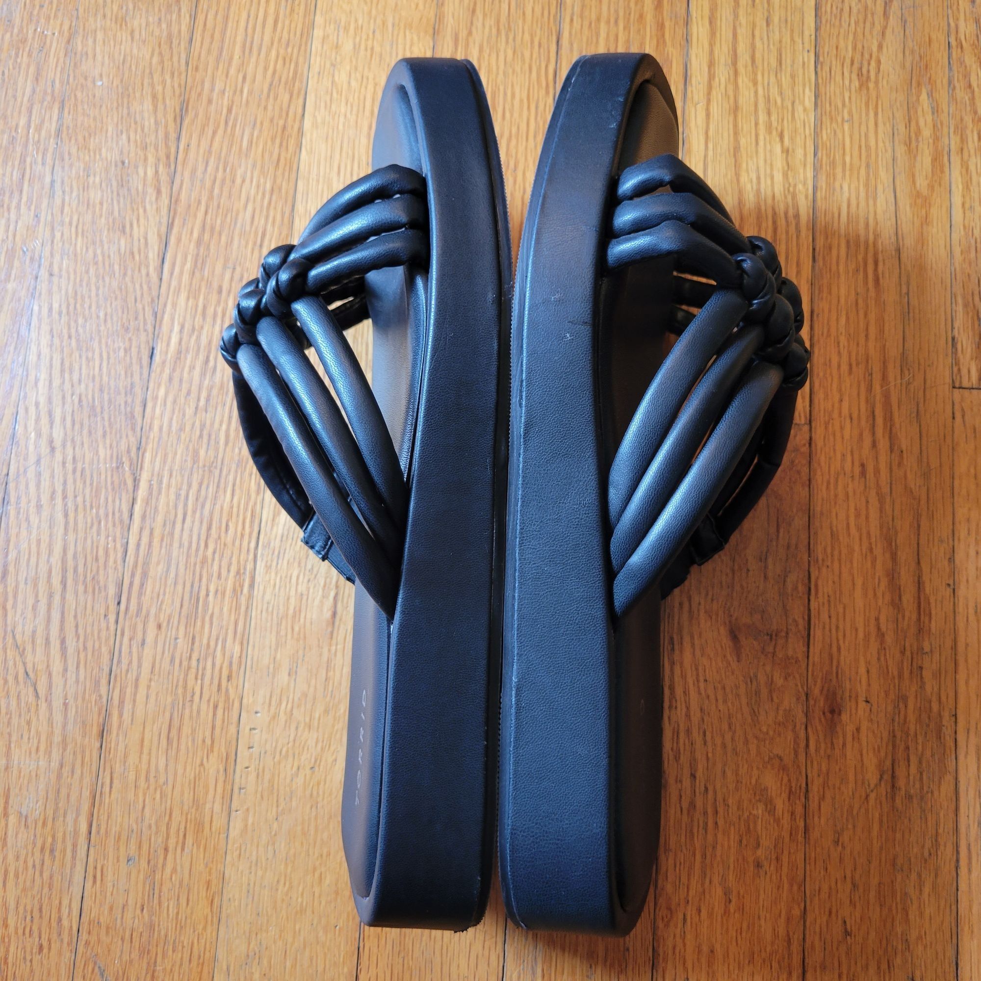 Torrid Torrid Black Crisscross Braided Slide Sandals 11.5 WW Platfo Size US 11.5 / IT 41.5 - 4 Thumbnail