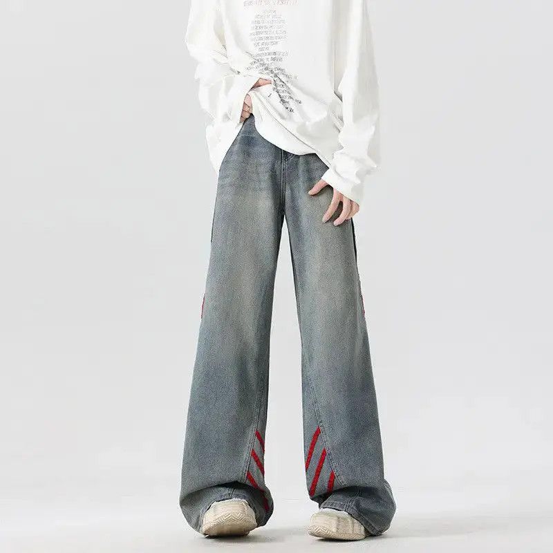 Japanese Brand Loose straight leg wide leg patchwork jeans Size US 30 / EU 46 - 2 Thumbnail