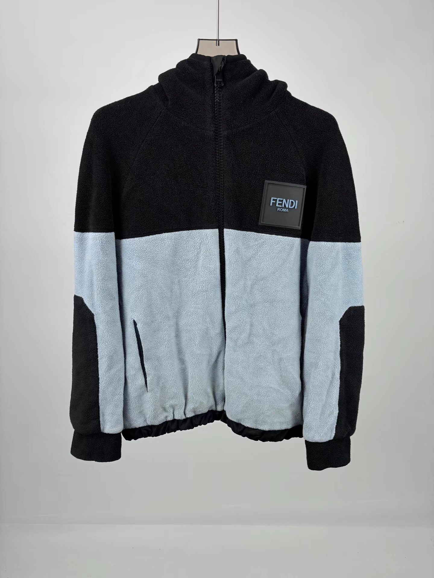 Fendi FENDI Color Block Fleece Hooded Jacket Size US L / EU 52-54 / 3 - 1 Thumbnail