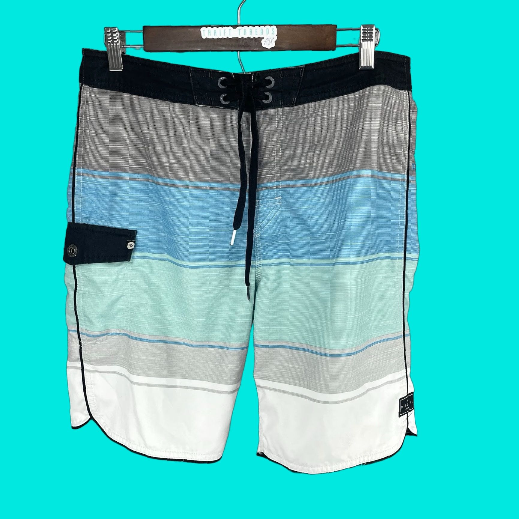 Rip Curl Rip Curl Board Shorts Men 32 Multicolor Striped Beach Swim Trunks Drawstring Pockets Mens Size US 36 / EU 52 - 1 Thumbnail