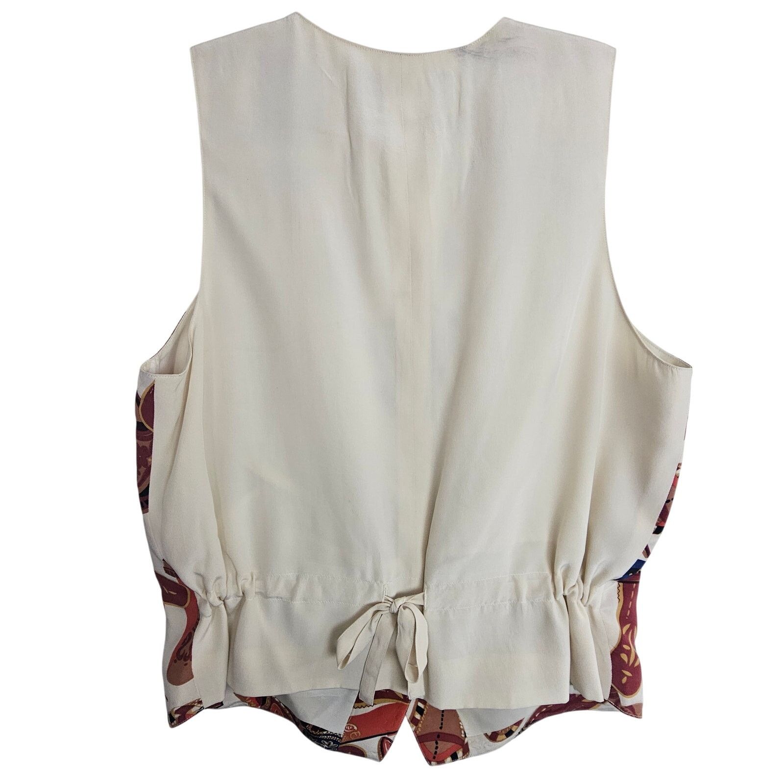 Adrianna Papell Vintage Adrienne Vittadini Women Silk Vest S Indian Chappals Size S / US 4 / IT 40 - 6 Thumbnail