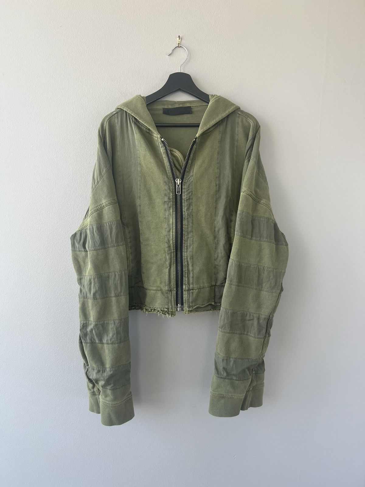 Pre-owned Haider Ackermann Ss17 Polonium Cropped Hoodie In Olive