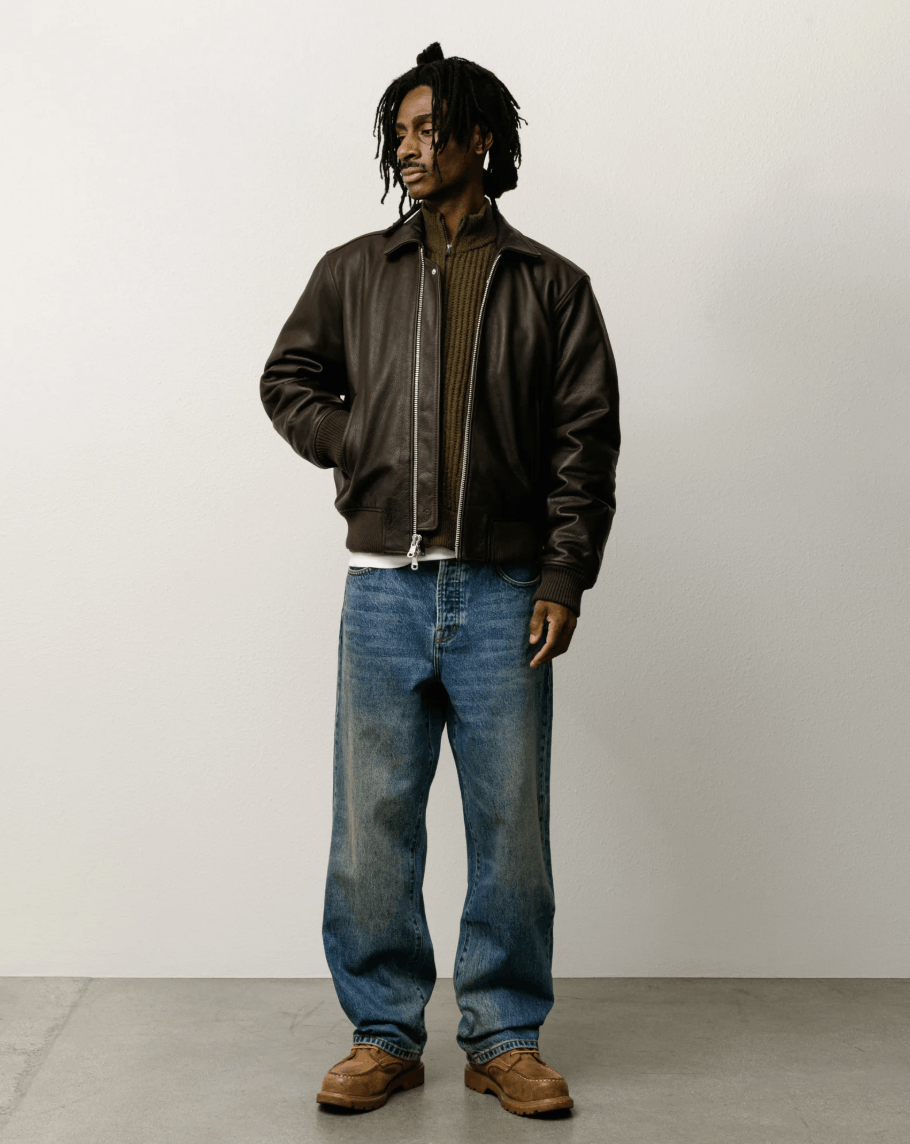 Stussy Brown Leather Flight Jacket SOLD OUT Size US S / EU 44-46 / 1 - 3 Thumbnail